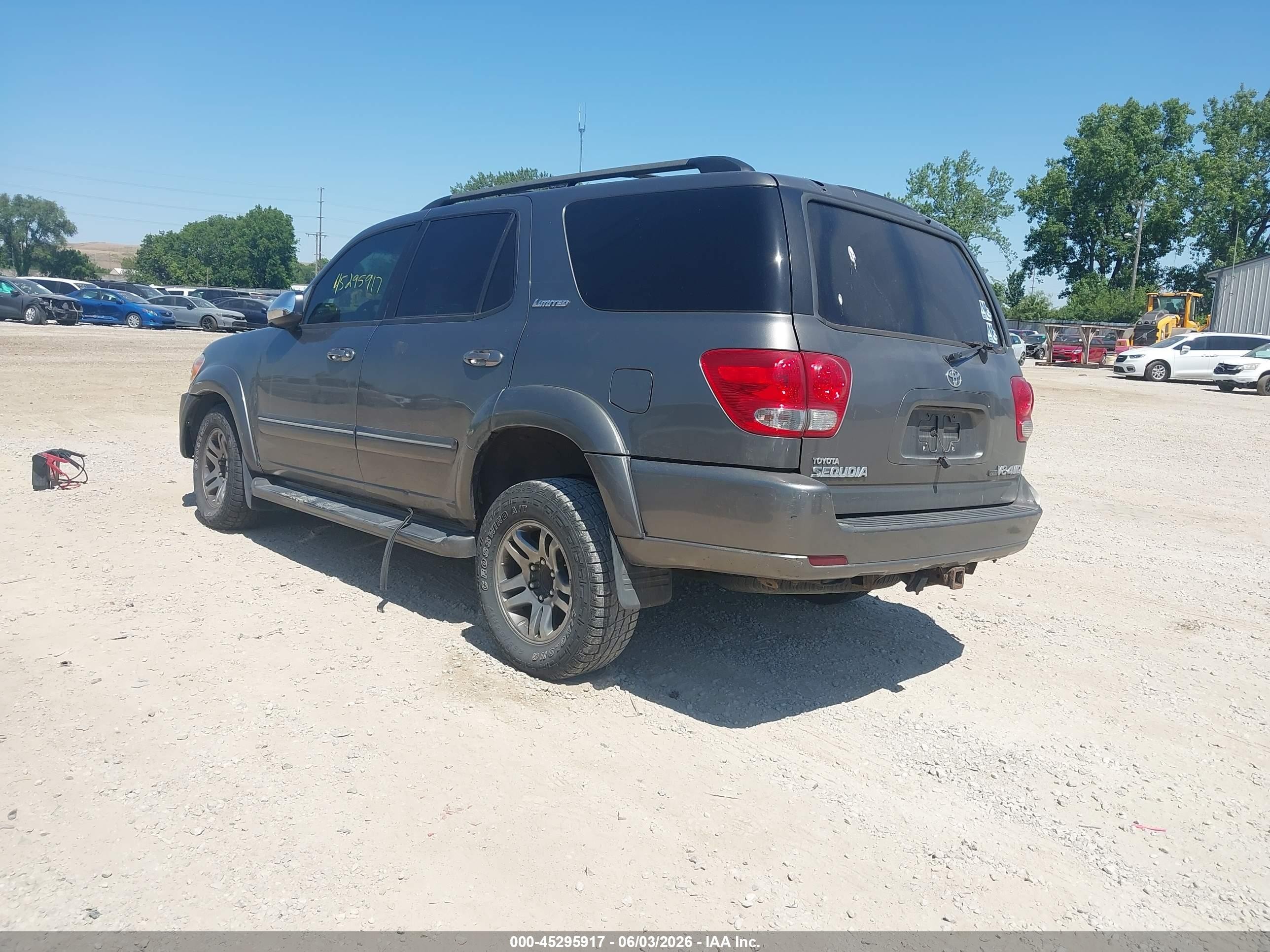 2007 Toyota Sequoia Limited V8 Gray vin: 5TDBT48A87S283694