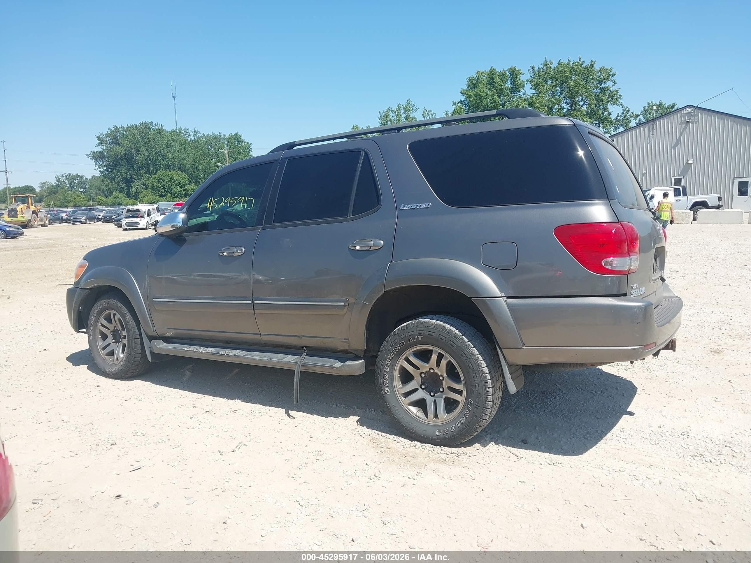 2007 Toyota Sequoia Limited V8 Gray vin: 5TDBT48A87S283694