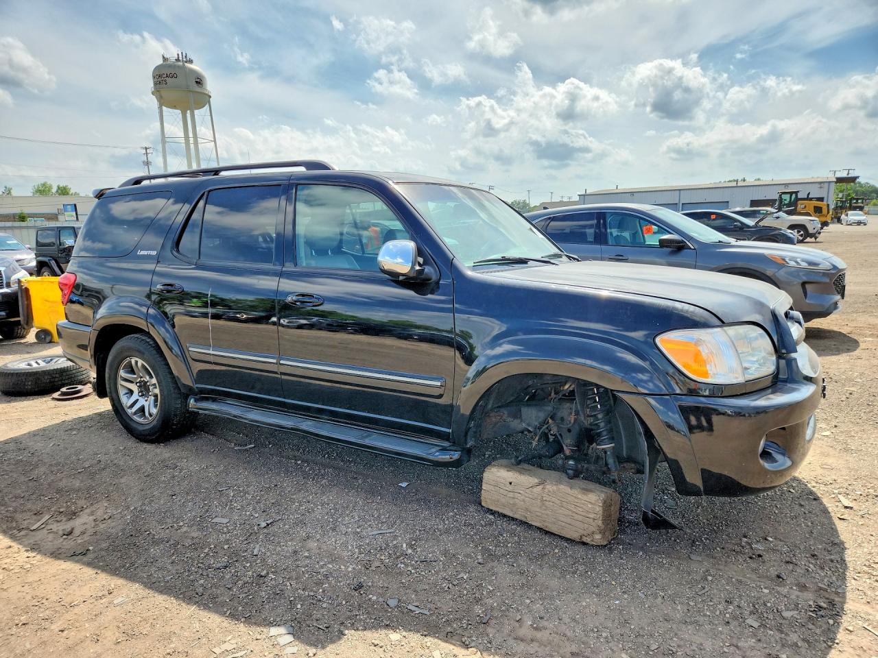 2007 Toyota Sequoia Limited Black vin: 5TDBT48A87S289382