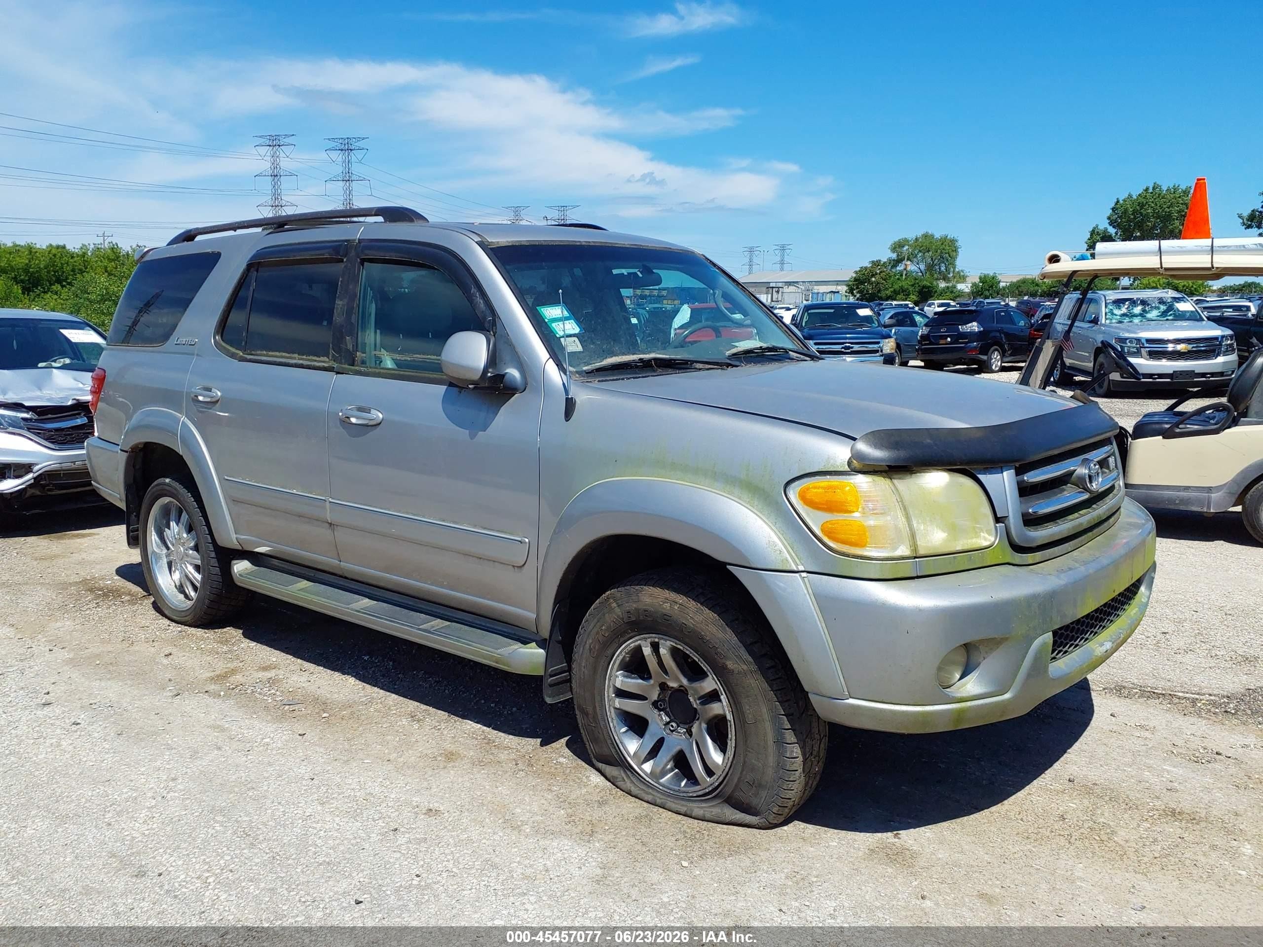 2002 Toyota Sequoia Limited V8 Silver vin: 5TDBT48A92S076580
