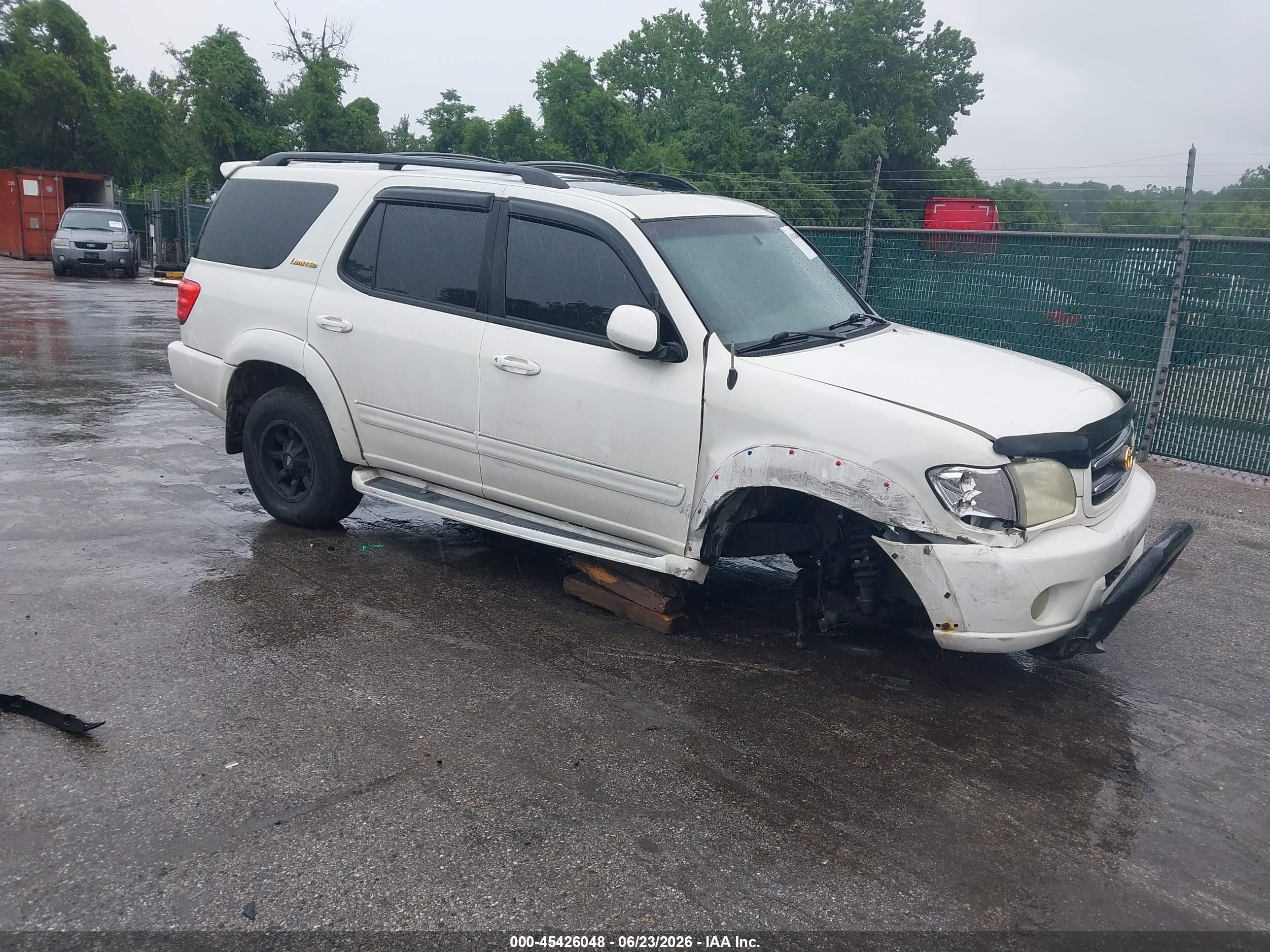 2002 Toyota Sequoia Limited V8 White vin: 5TDBT48A92S115877