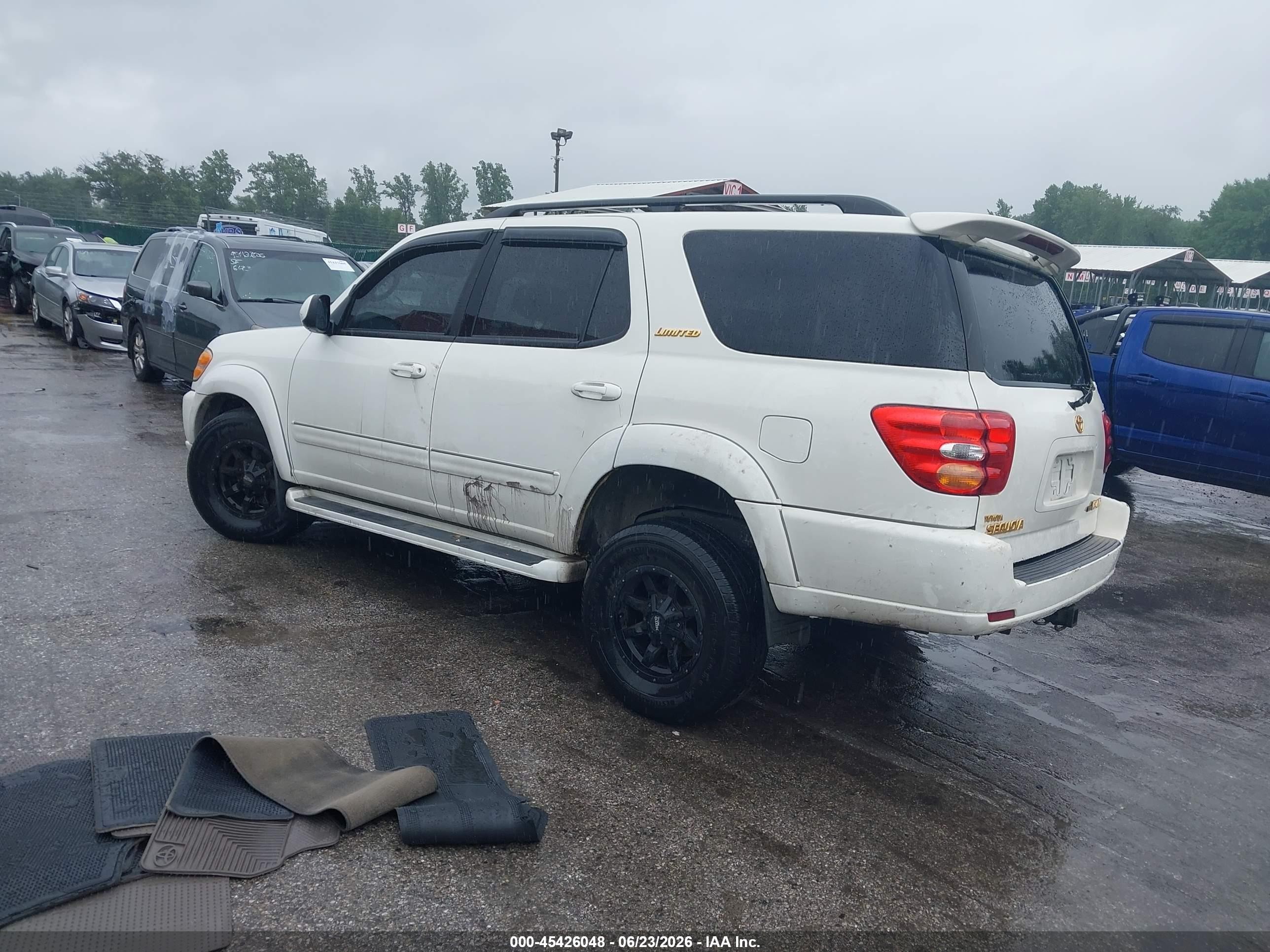 2002 Toyota Sequoia Limited V8 White vin: 5TDBT48A92S115877