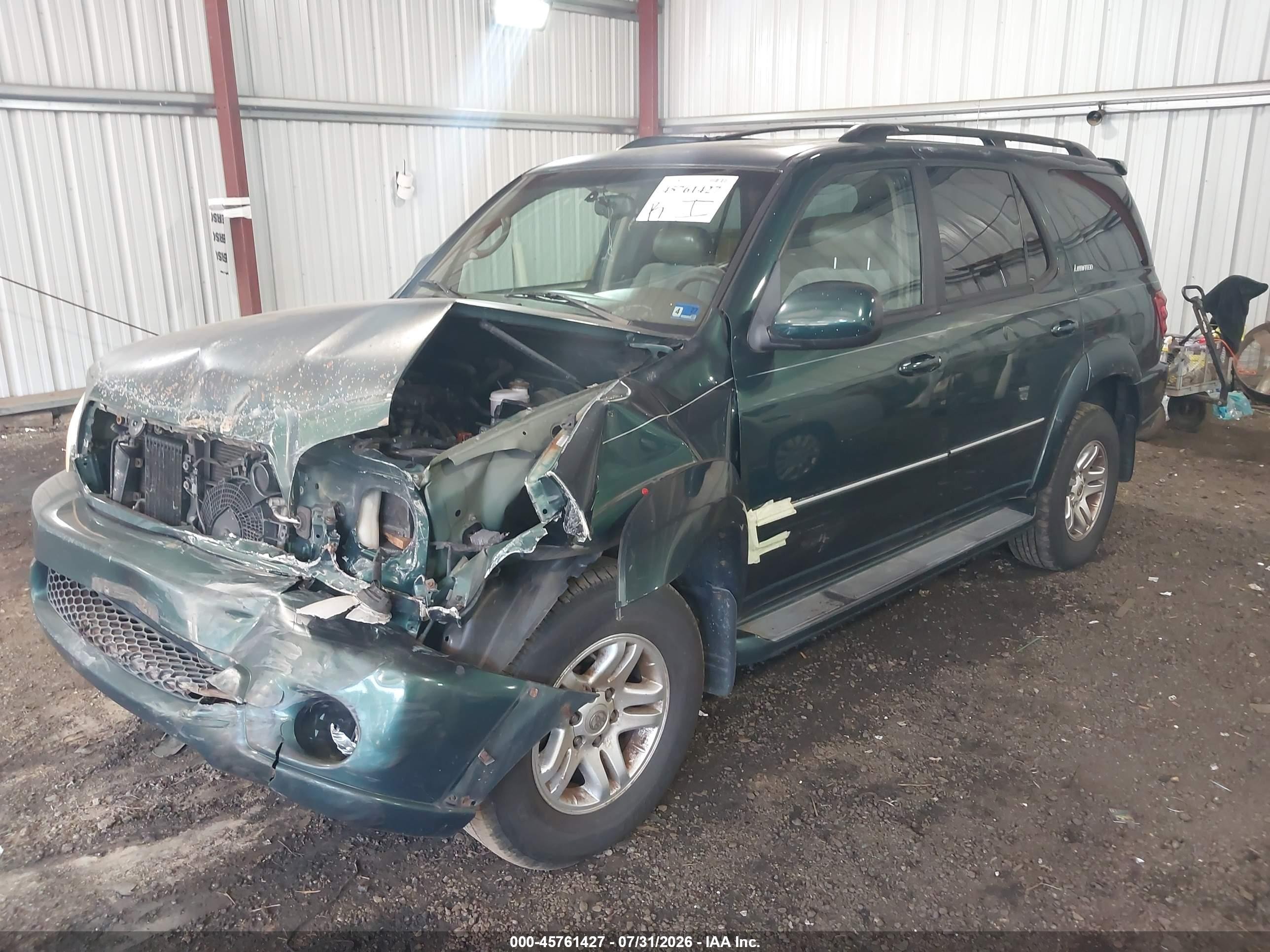 2003 Toyota Sequoia Limited V8 Green vin: 5TDBT48A93S138982