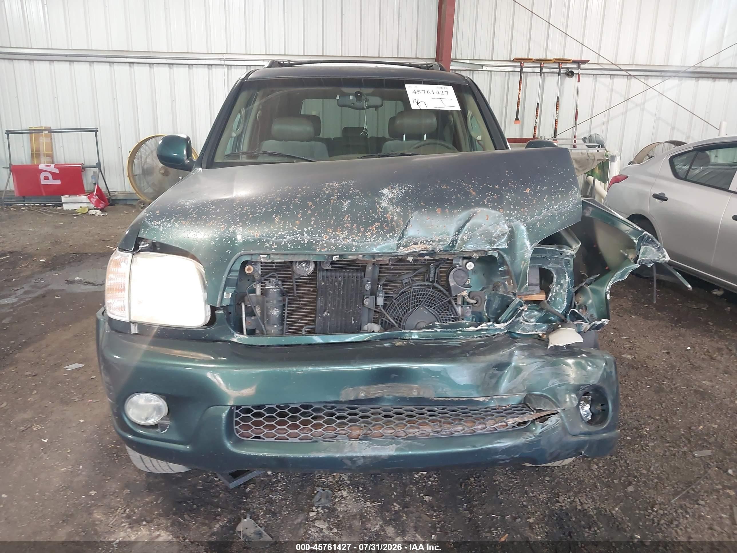 2003 Toyota Sequoia Limited V8 Green vin: 5TDBT48A93S138982