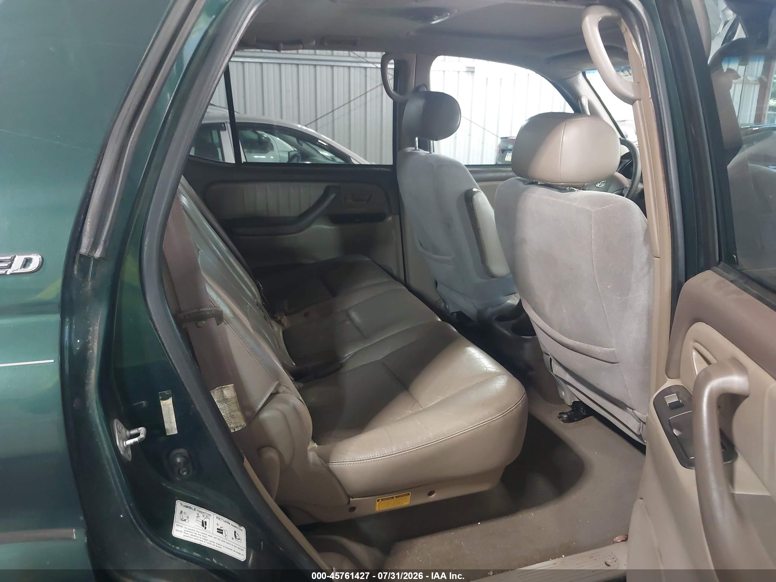2003 Toyota Sequoia Limited V8 Green vin: 5TDBT48A93S138982