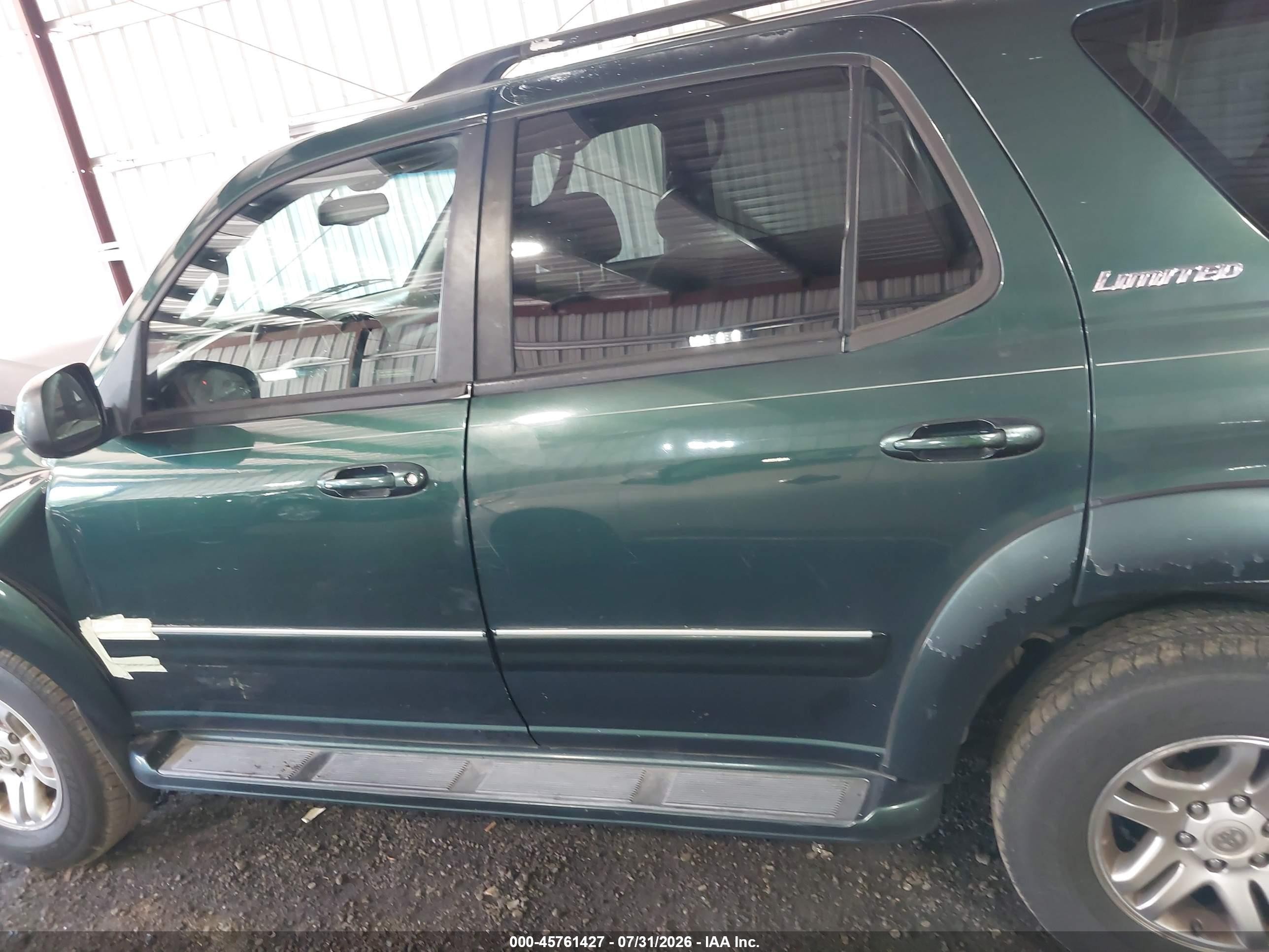 2003 Toyota Sequoia Limited V8 Green vin: 5TDBT48A93S138982
