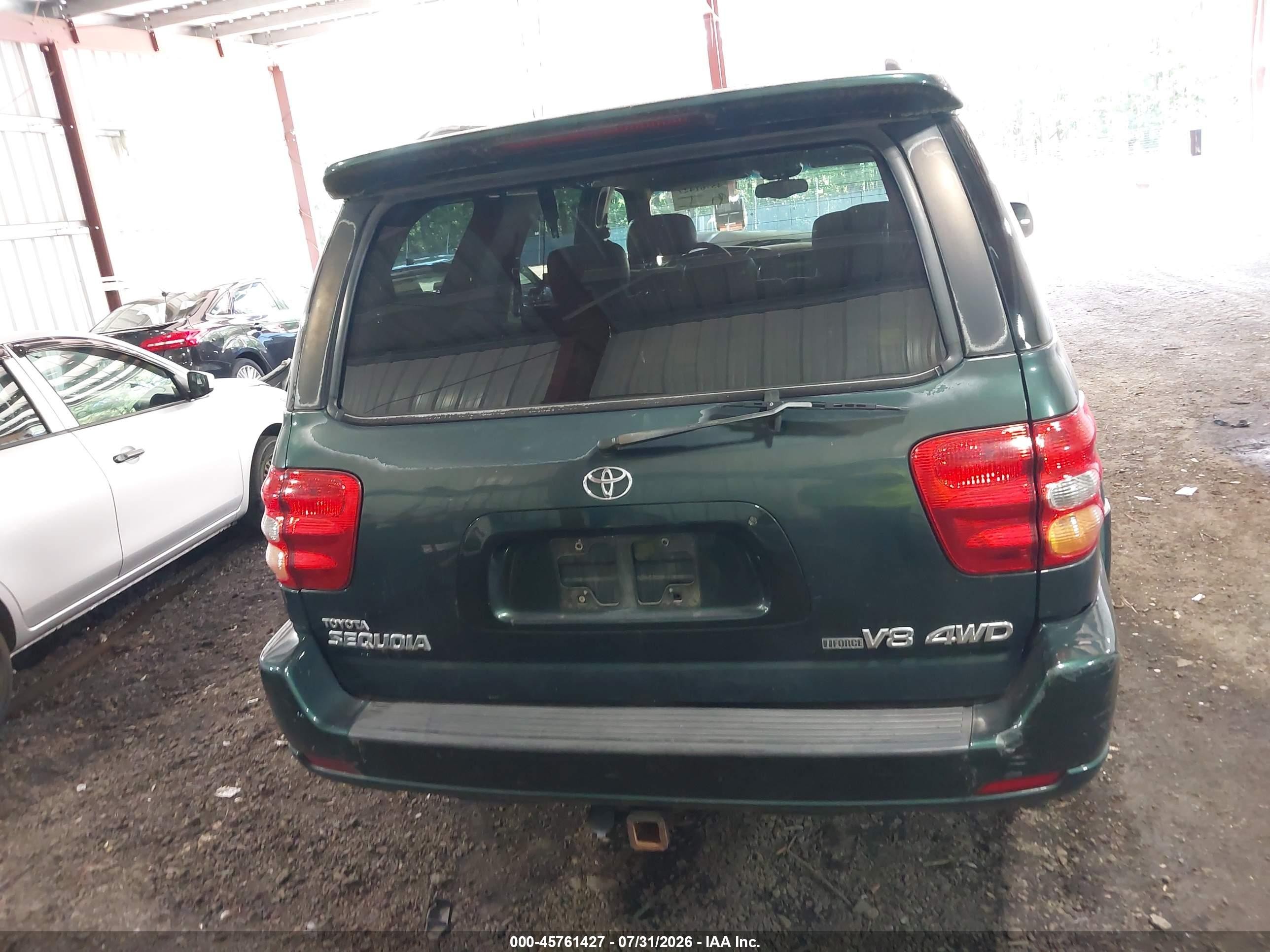 2003 Toyota Sequoia Limited V8 Green vin: 5TDBT48A93S138982