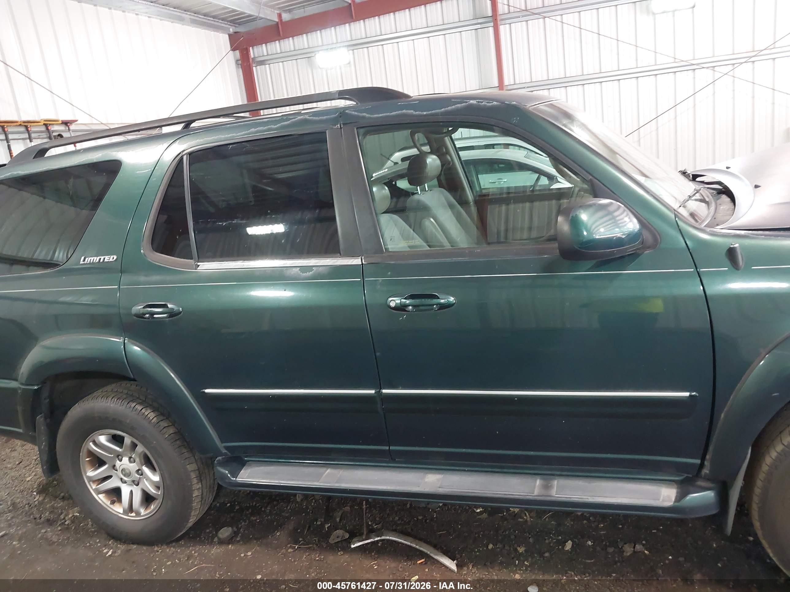 2003 Toyota Sequoia Limited V8 Green vin: 5TDBT48A93S138982
