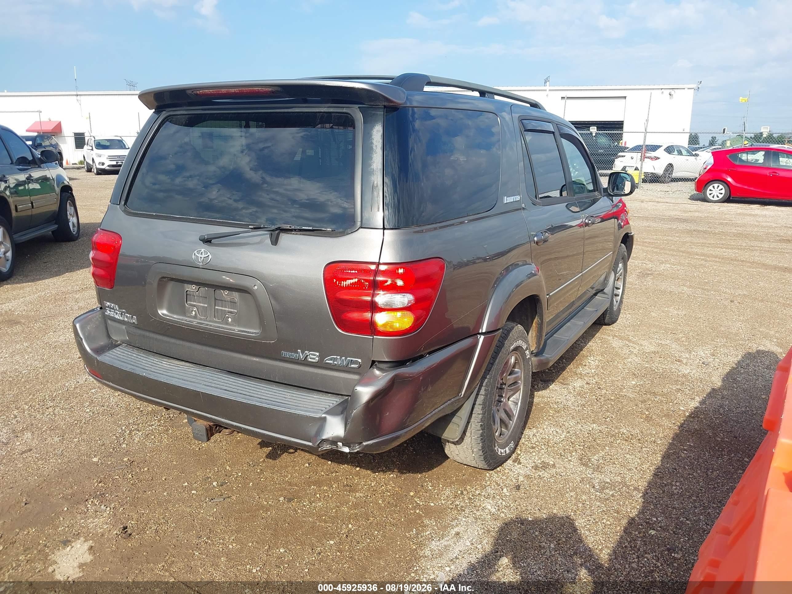 2003 Toyota Sequoia Limited V8 Серый vin: 5TDBT48A93S179113