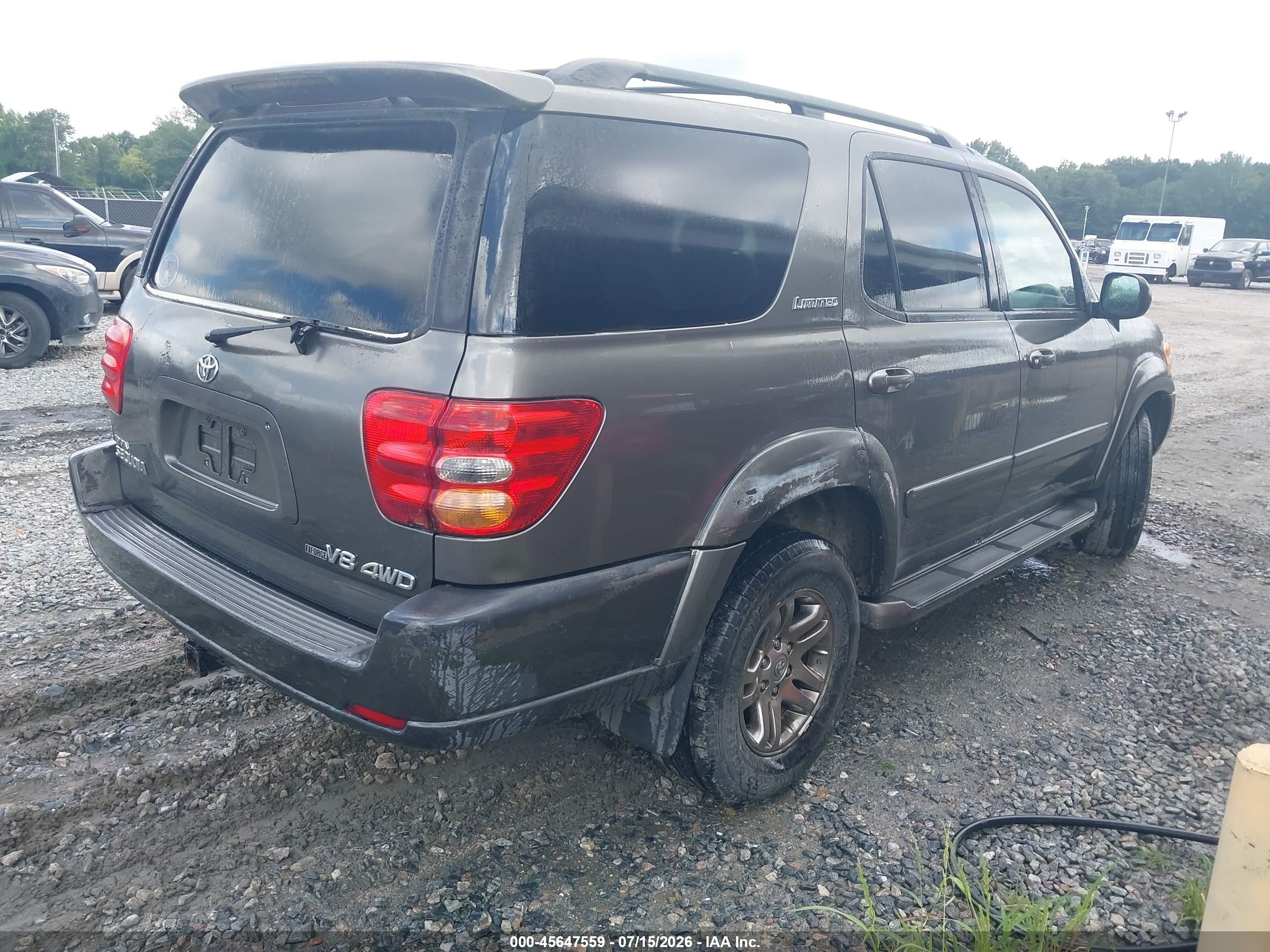 2004 Toyota Sequoia Limited V8 Gray vin: 5TDBT48A94S217487