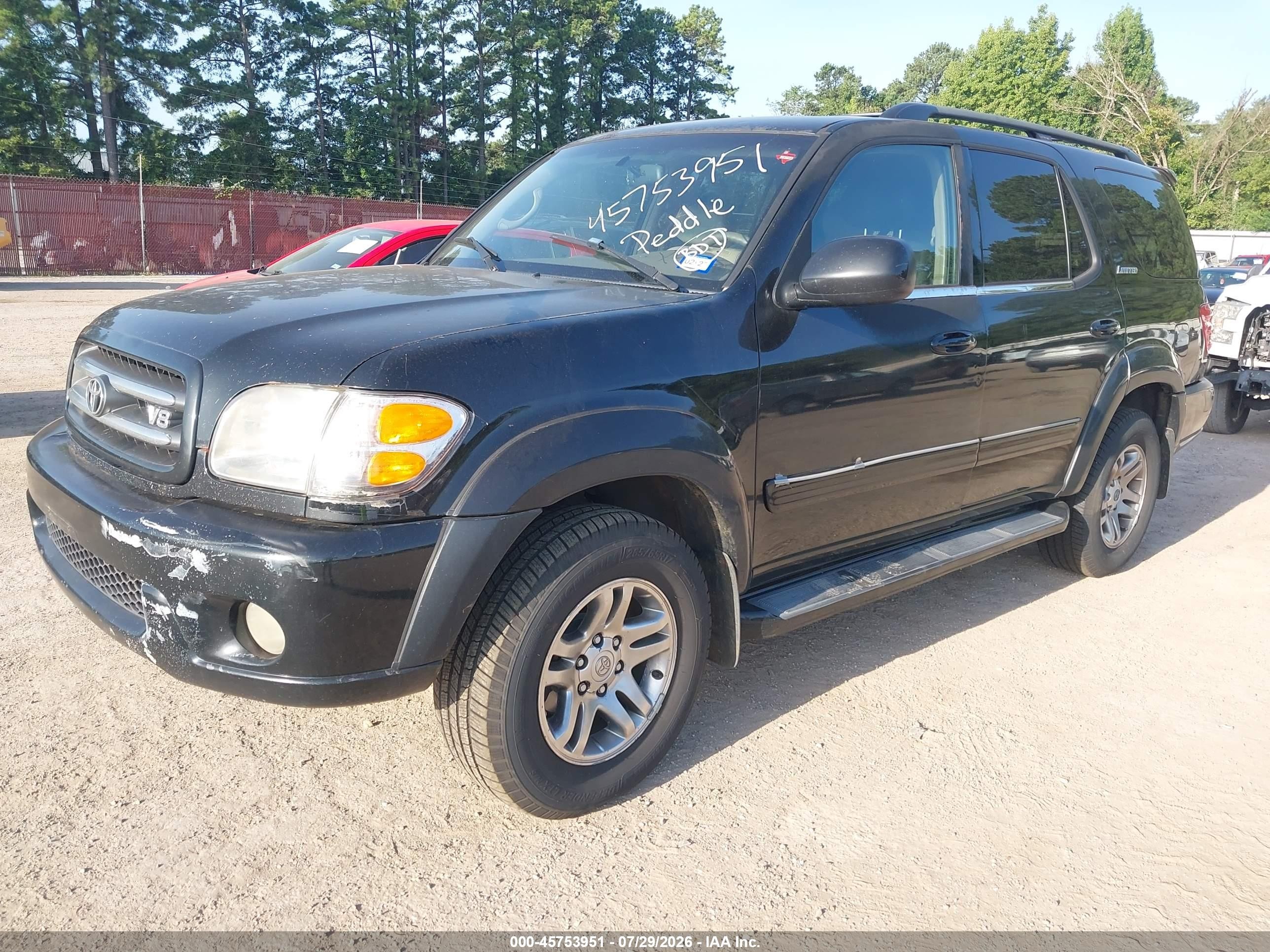 2004 Toyota Sequoia Limited V8 Черный vin: 5TDBT48A94S226867