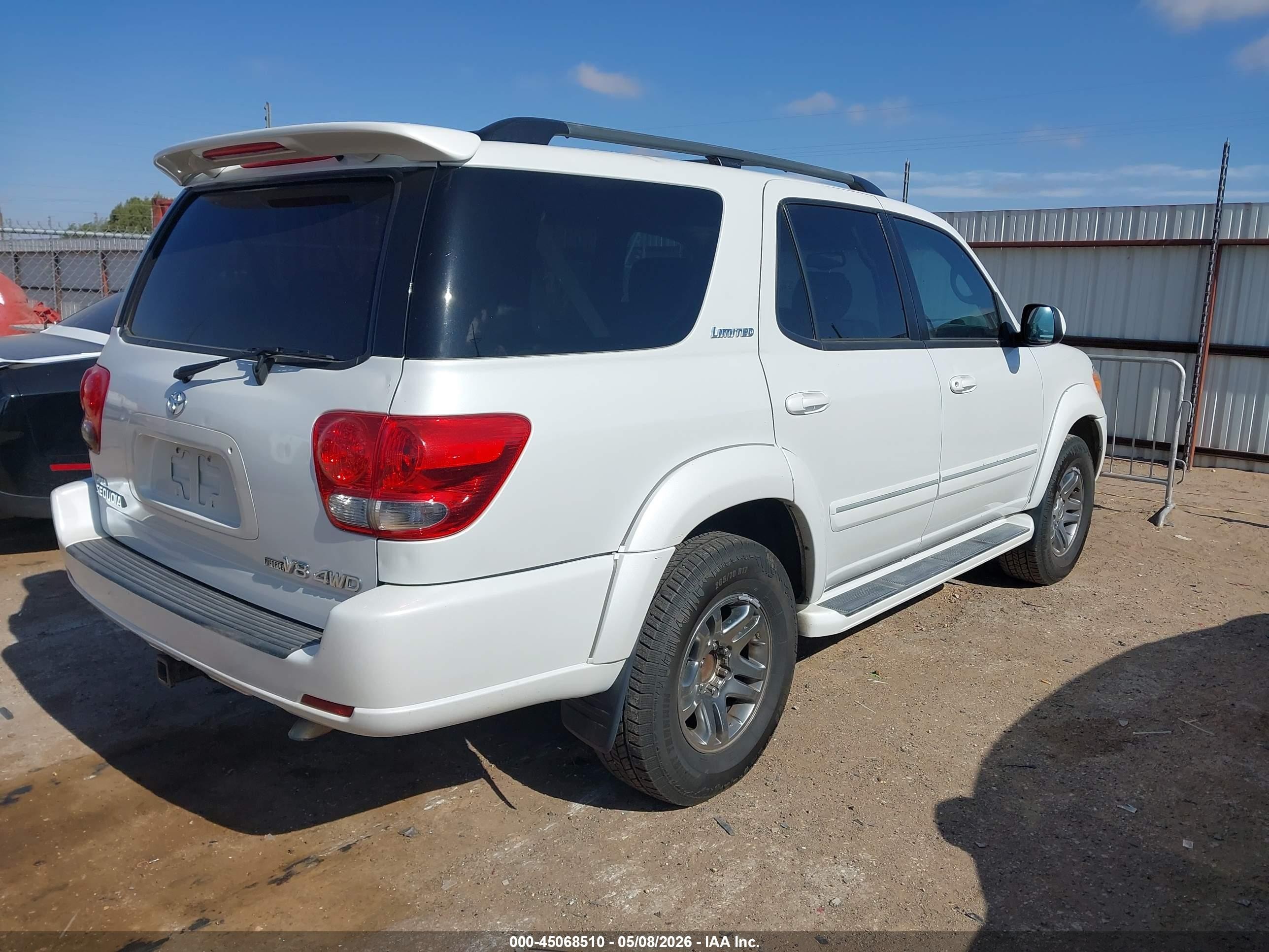 2006 Toyota Sequoia Limited V8 Белый vin: 5TDBT48A96S268197