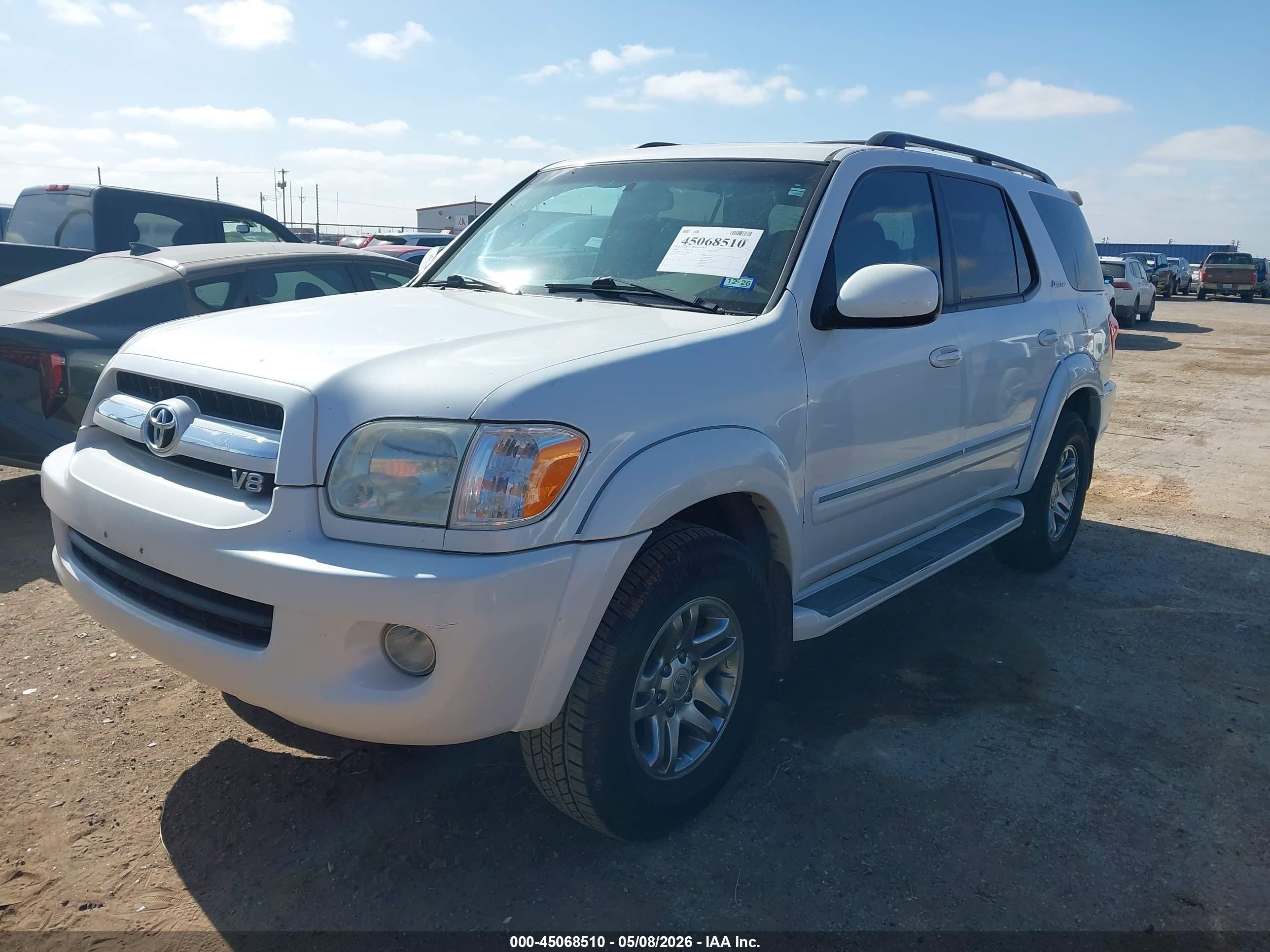 2006 Toyota Sequoia Limited V8 Белый vin: 5TDBT48A96S268197
