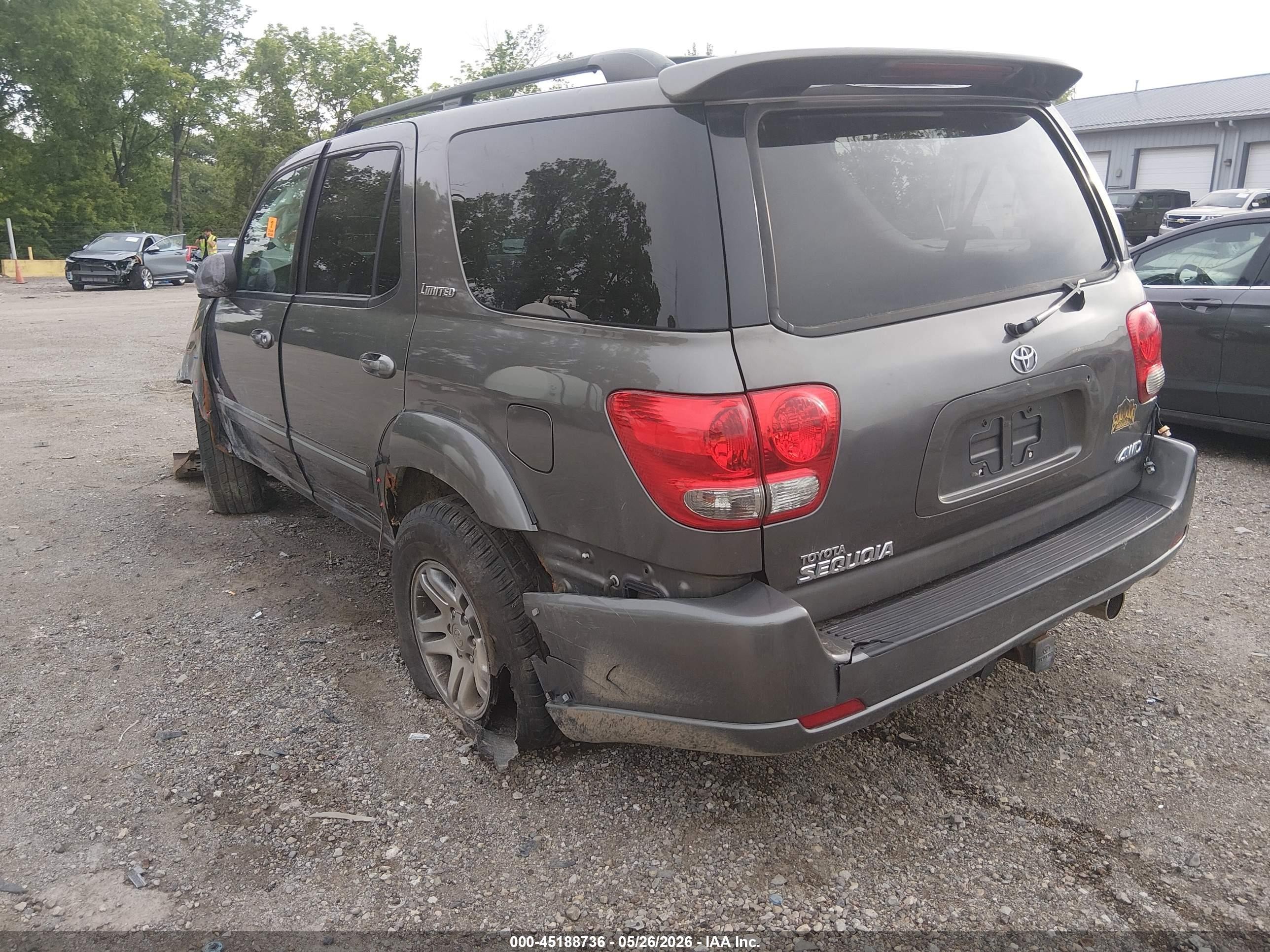 2006 Toyota Sequoia Limited V8 Gray vin: 5TDBT48A96S270211