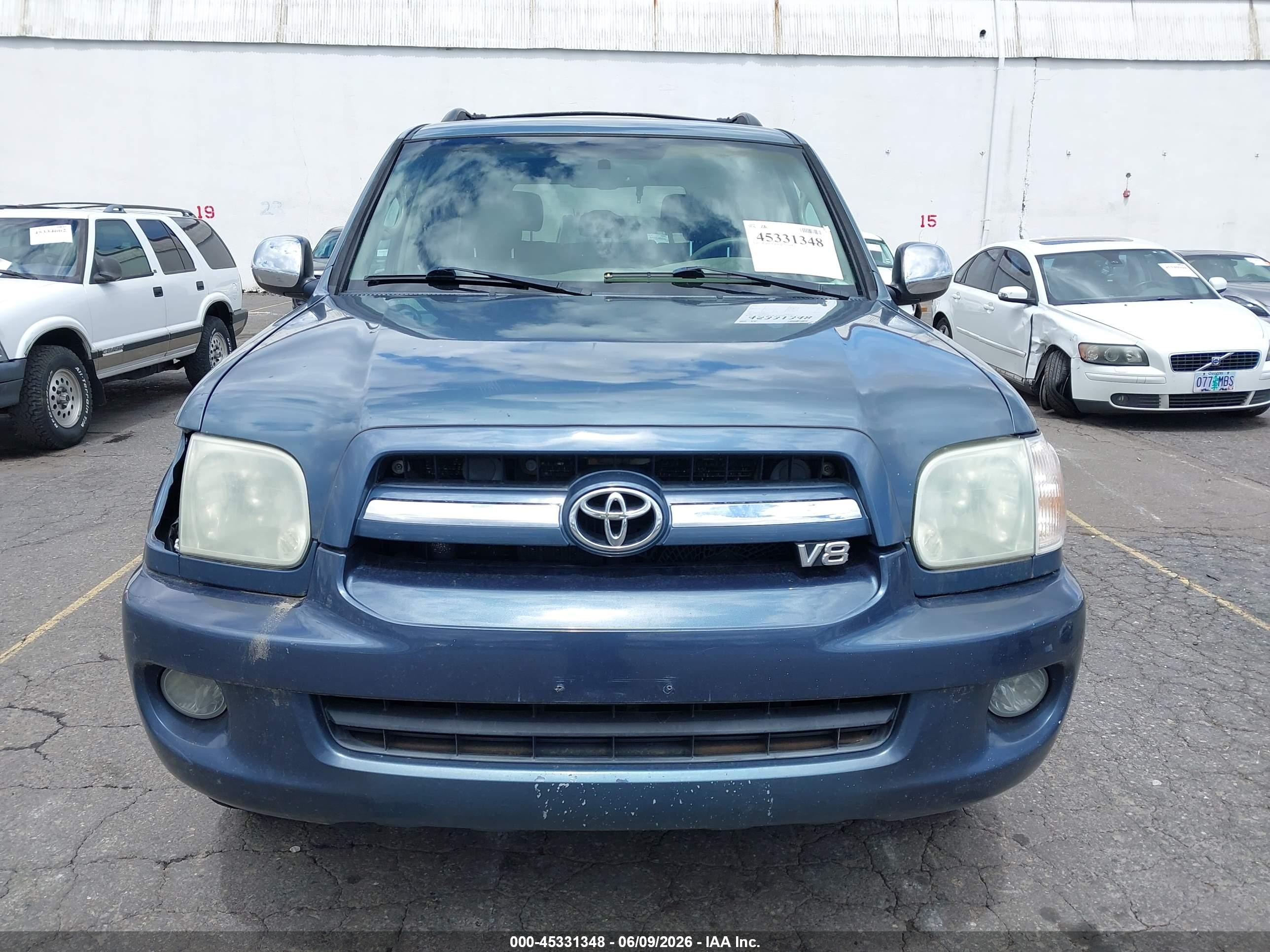 2007 Toyota Sequoia Limited V8 Blue vin: 5TDBT48A97S280691