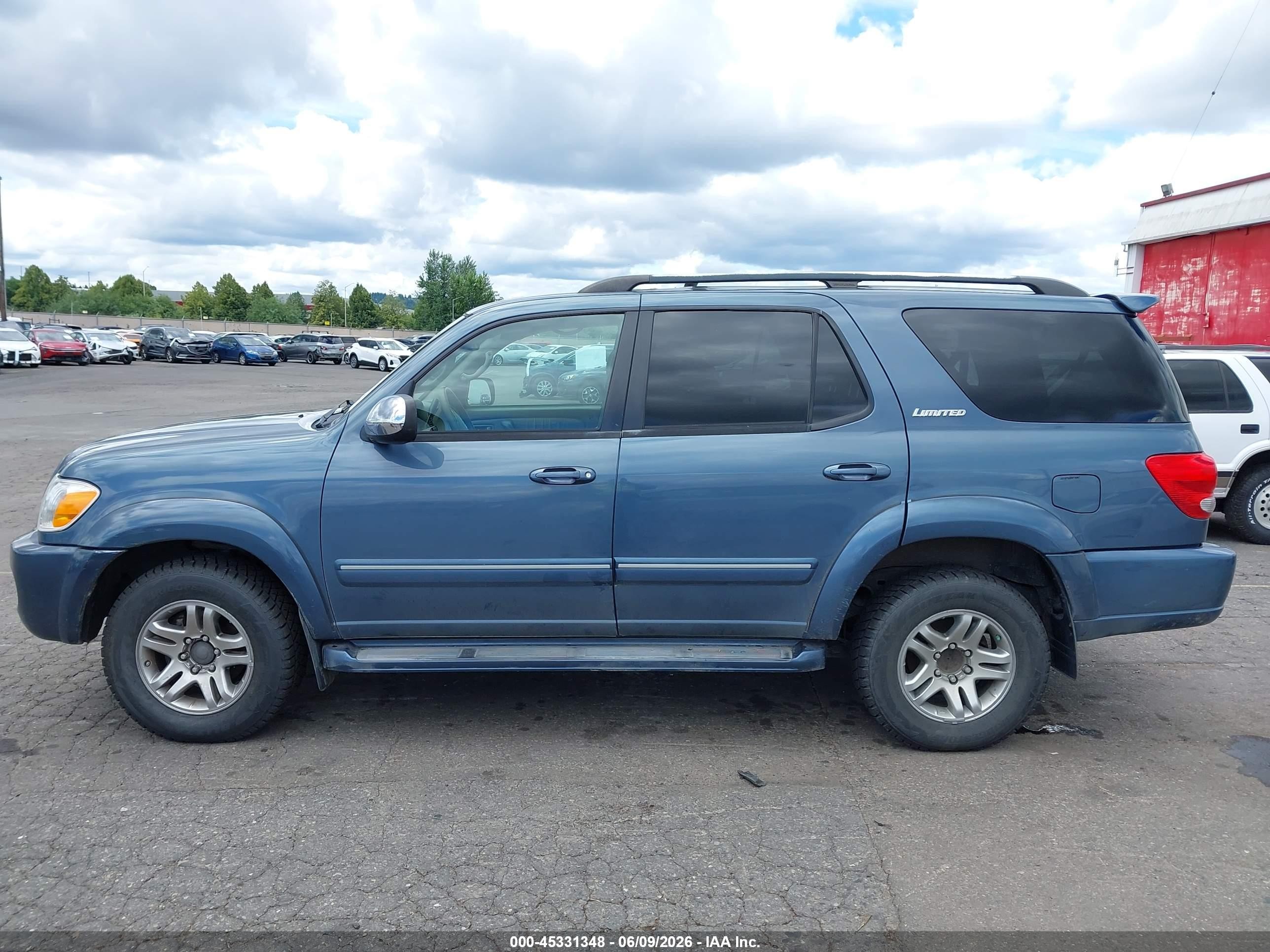 2007 Toyota Sequoia Limited V8 Blue vin: 5TDBT48A97S280691