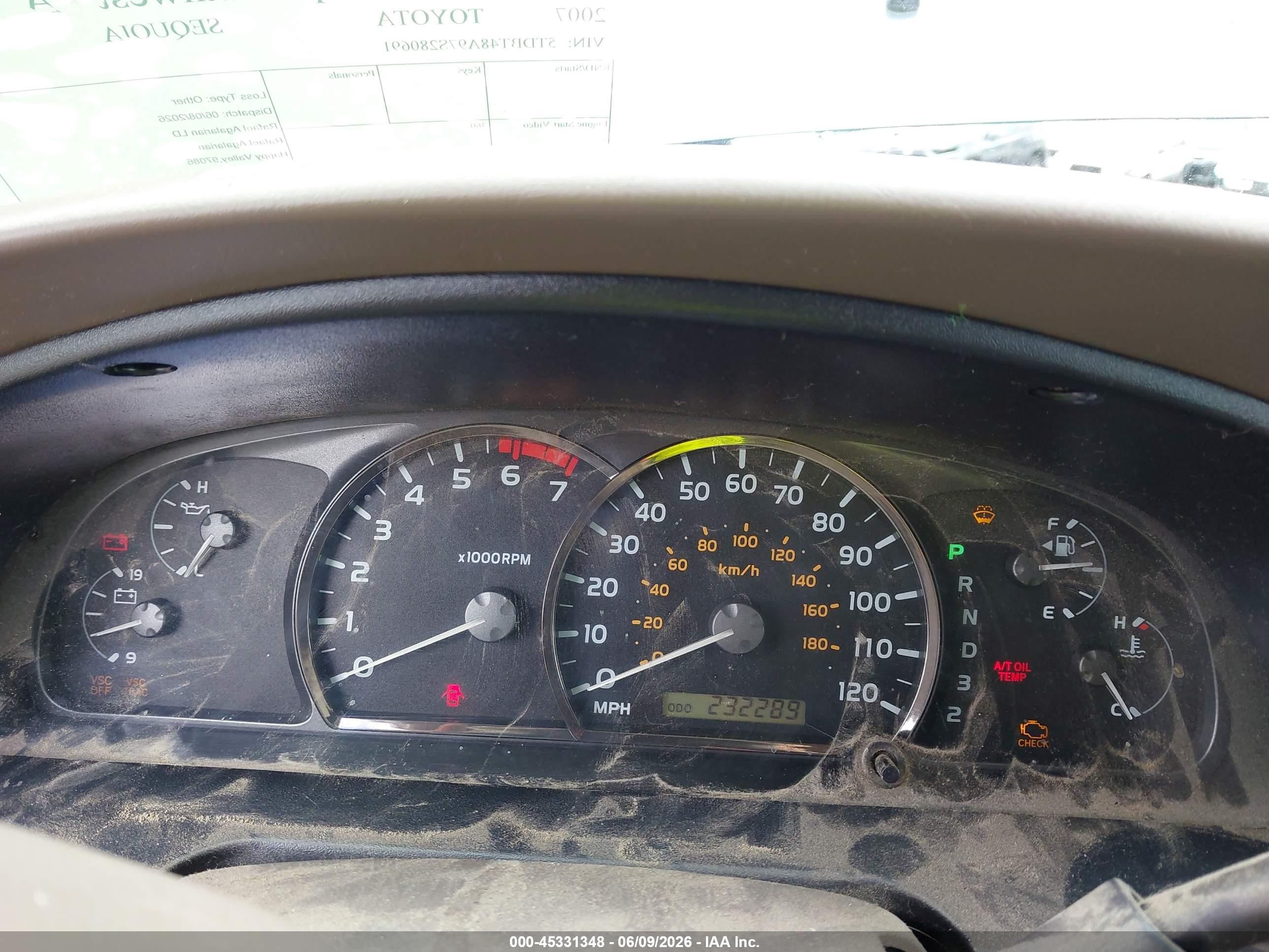 2007 Toyota Sequoia Limited V8 Blue vin: 5TDBT48A97S280691