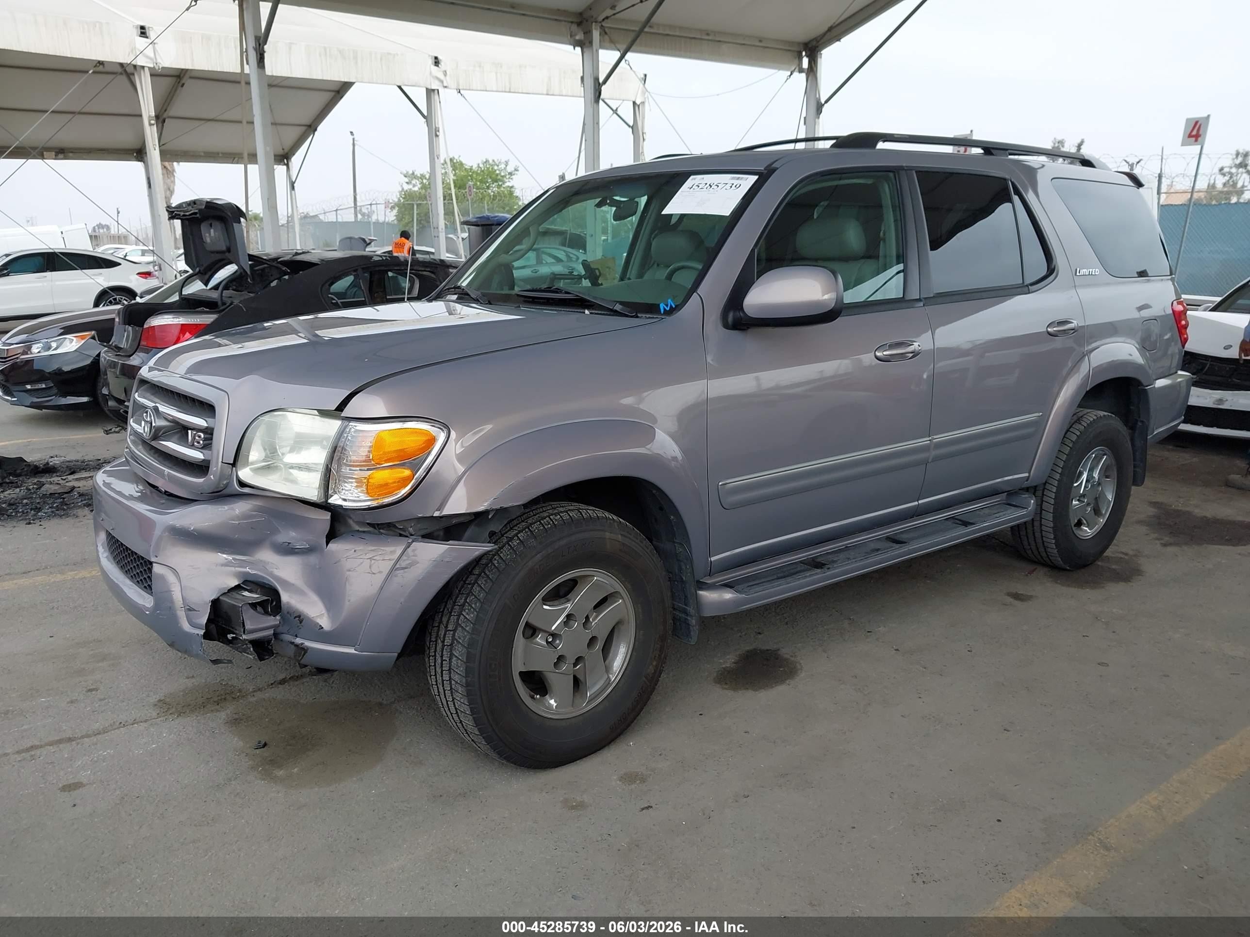 2001 Toyota Sequoia Limited V8 Gray vin: 5TDBT48AX1S028066