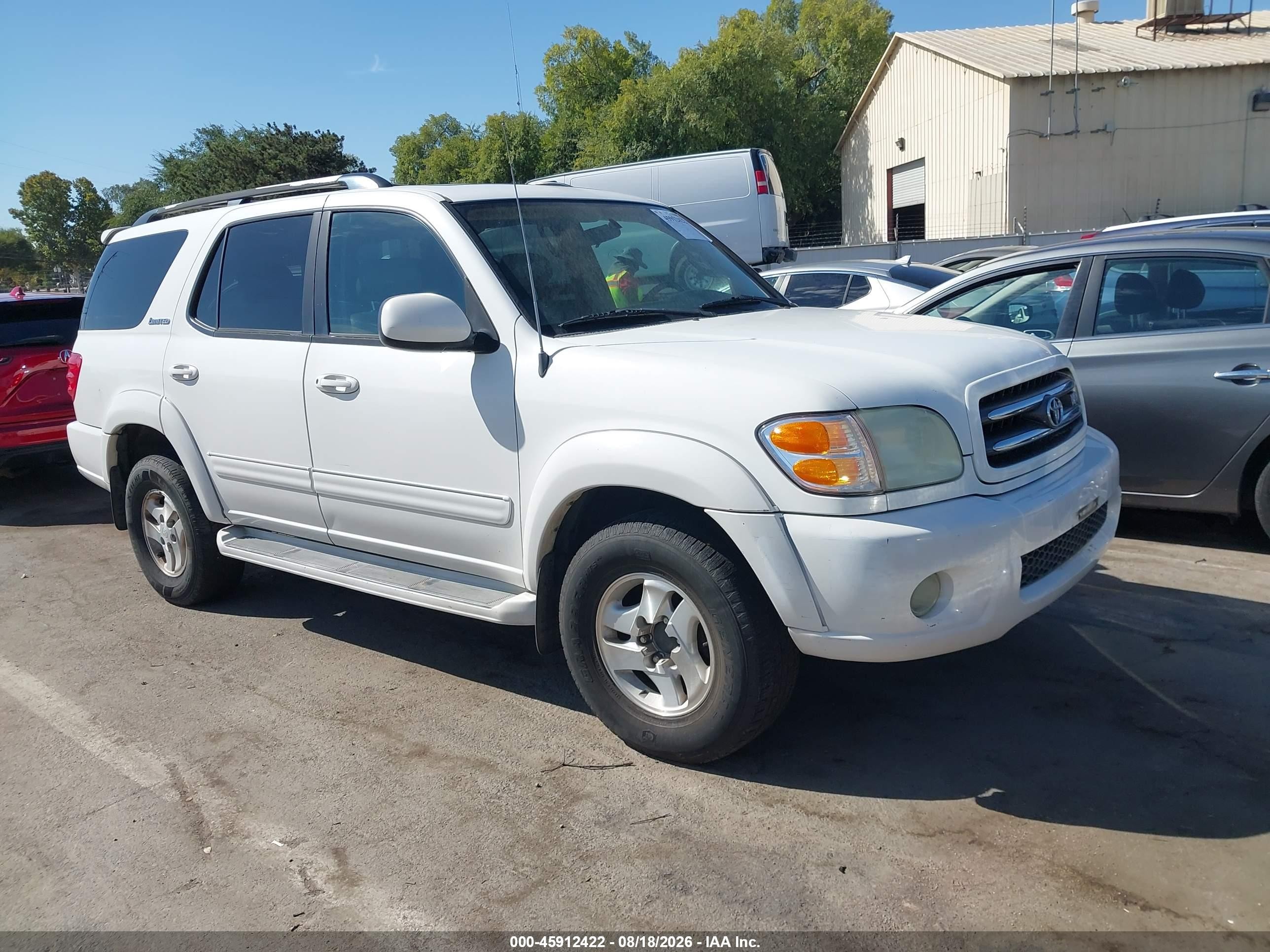 2001 Toyota Sequoia Limited V8 White vin: 5TDBT48AX1S051248
