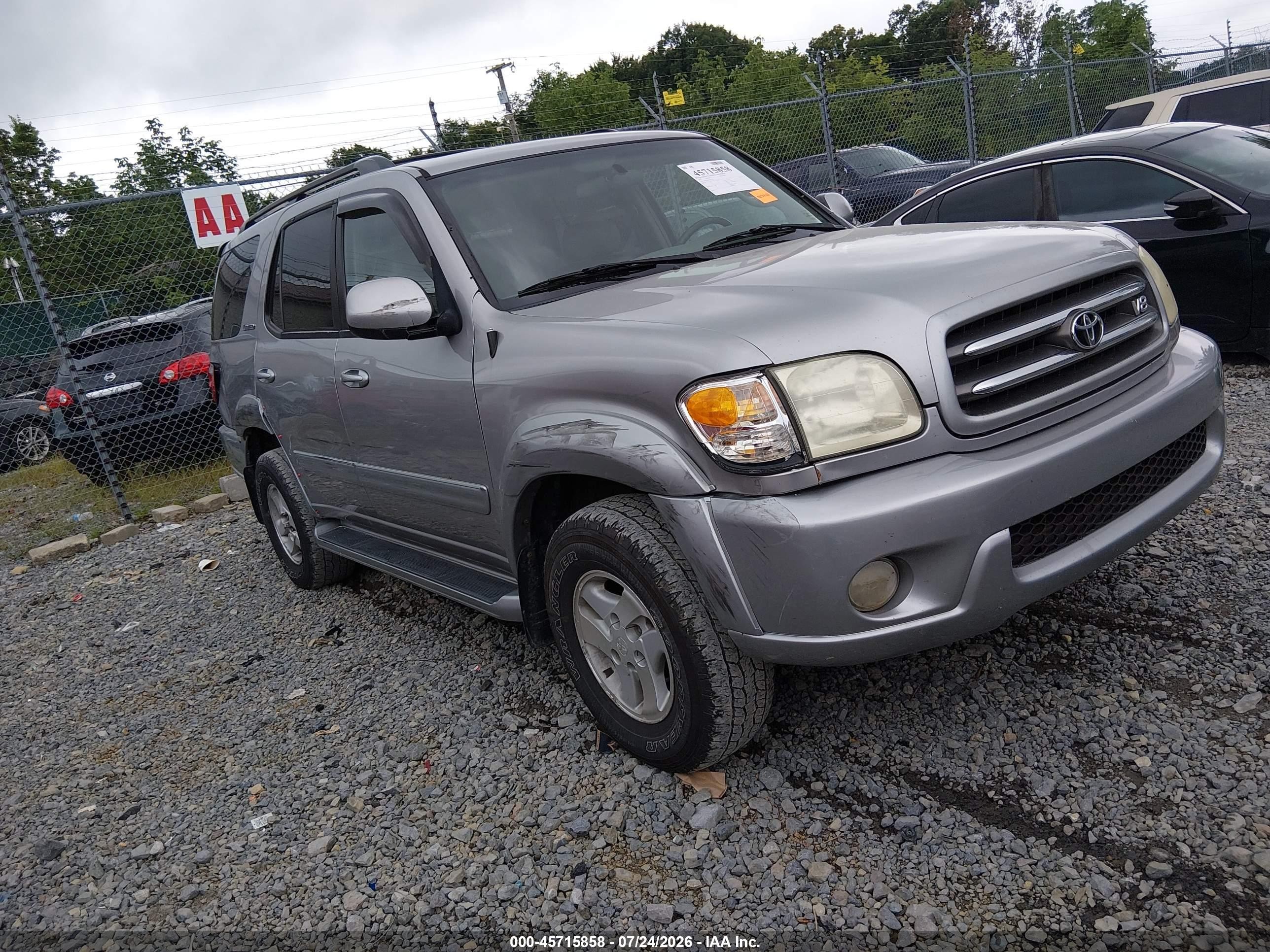 2002 Toyota Sequoia Limited V8 Silver vin: 5TDBT48AX2S117721