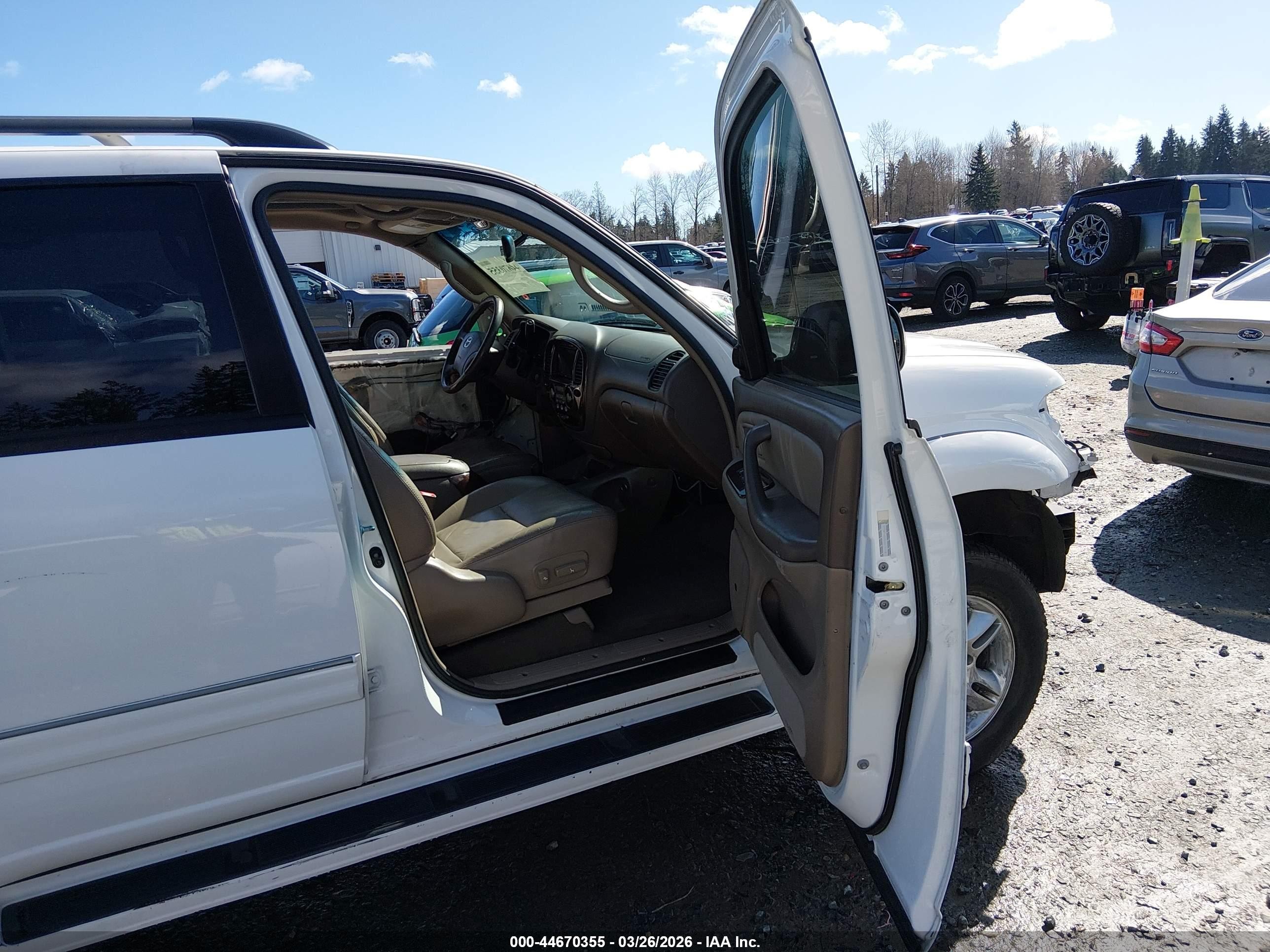 2004 Toyota Sequoia Limited V8 White vin: 5TDBT48AX4S211908