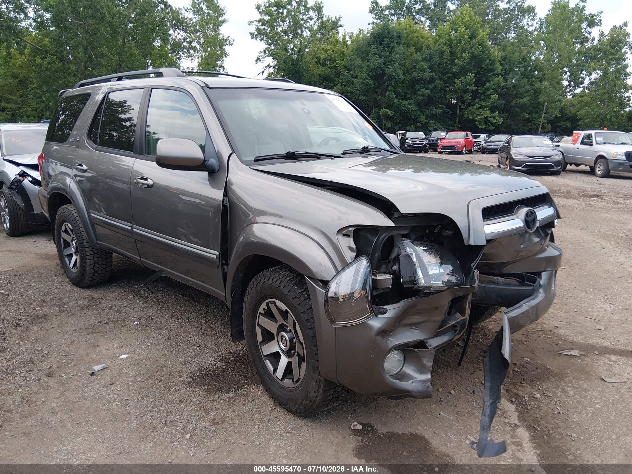2005 Toyota Sequoia Limited V8 Gray vin: 5TDBT48AX5S249964