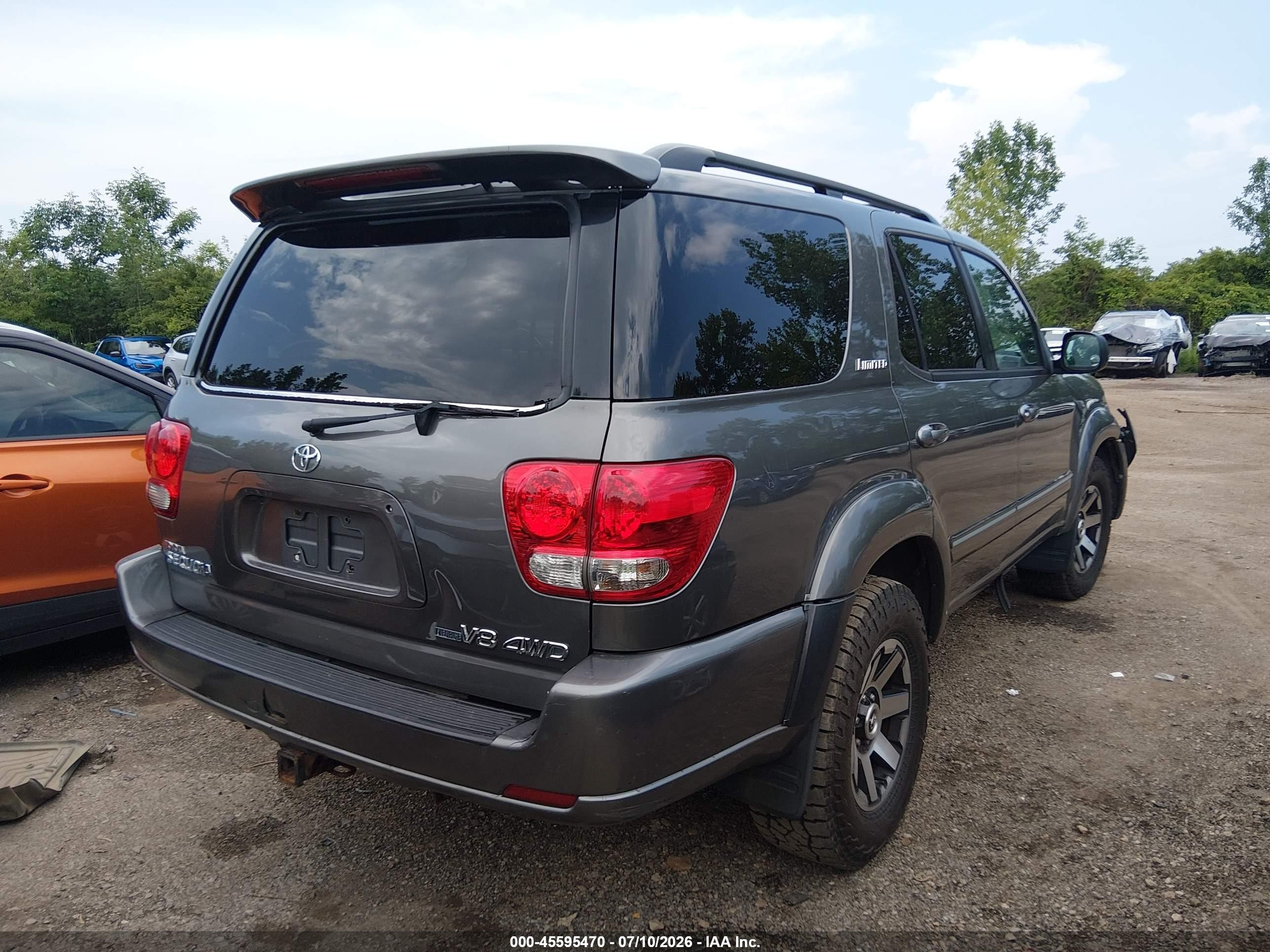 2005 Toyota Sequoia Limited V8 Gray vin: 5TDBT48AX5S249964