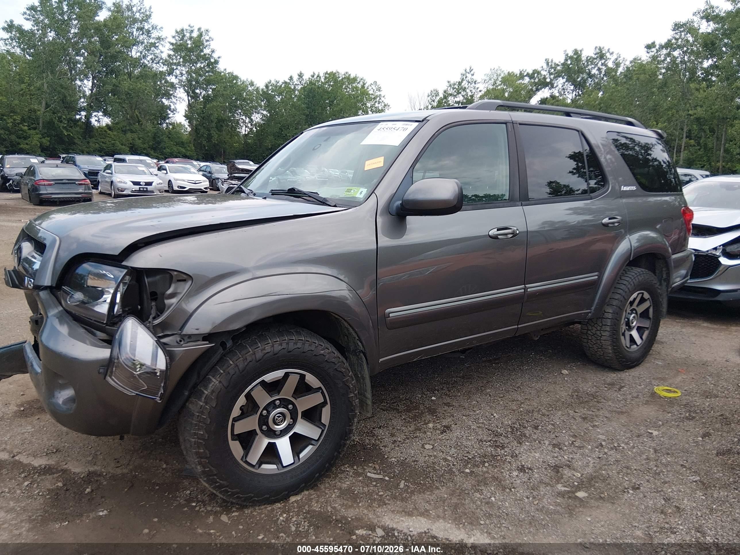 2005 Toyota Sequoia Limited V8 Gray vin: 5TDBT48AX5S249964