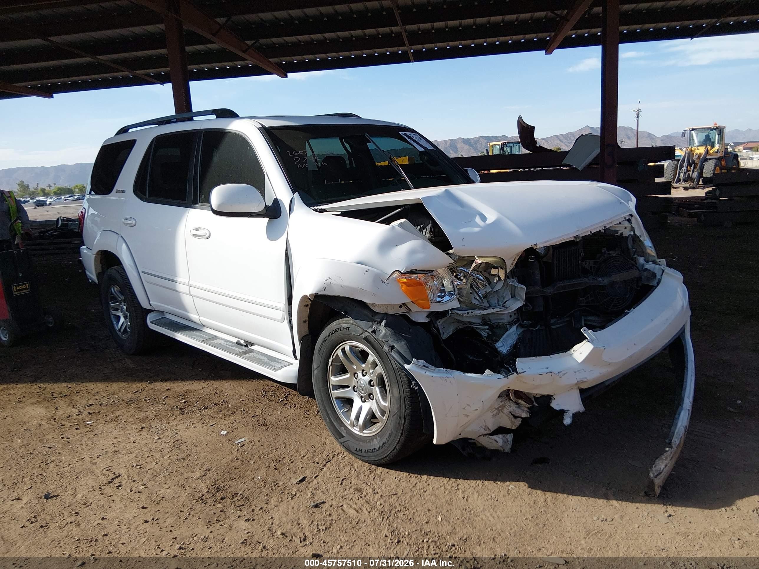 2005 Toyota Sequoia Limited V8 White vin: 5TDBT48AX5S257742
