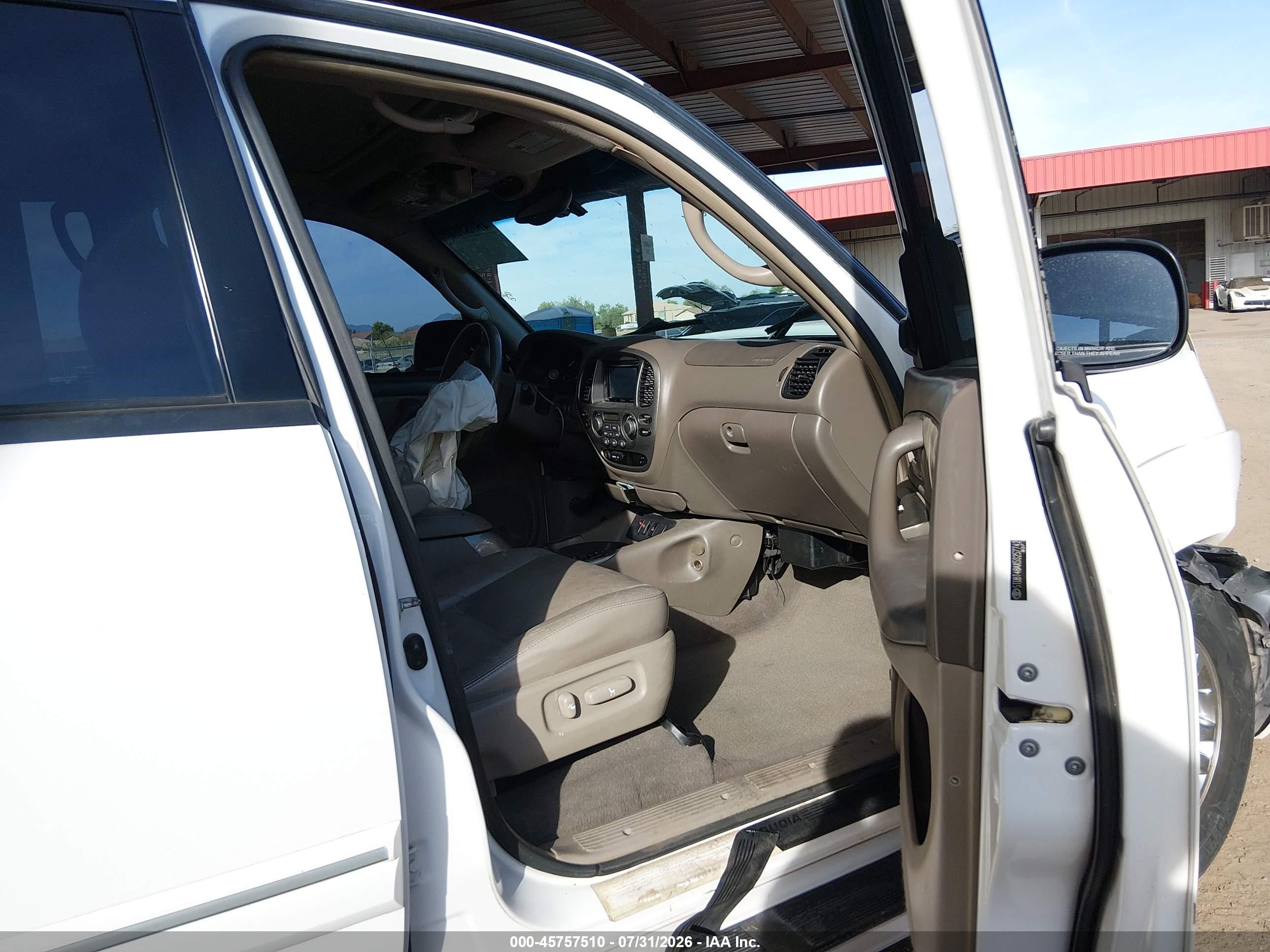 2005 Toyota Sequoia Limited V8 White vin: 5TDBT48AX5S257742