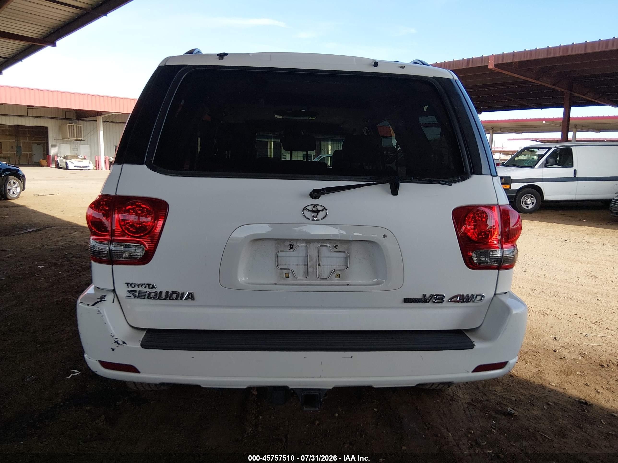 2005 Toyota Sequoia Limited V8 White vin: 5TDBT48AX5S257742