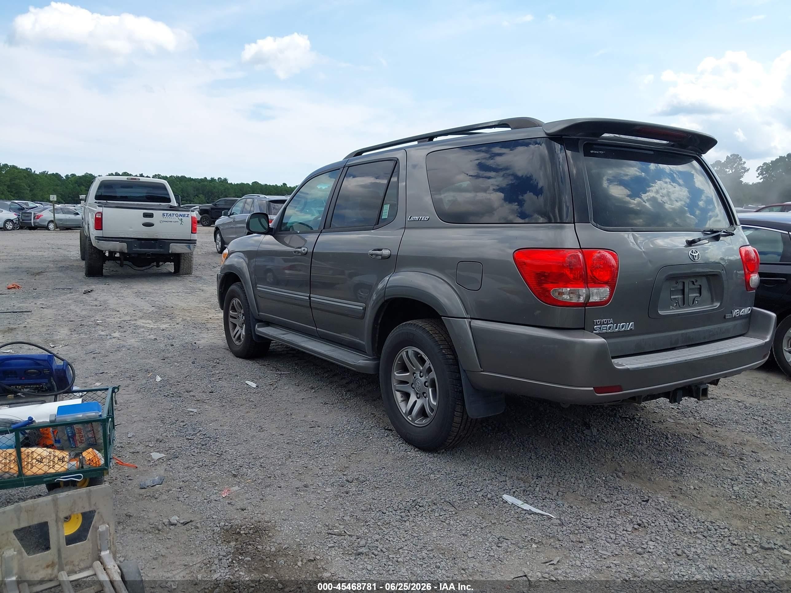 2007 Toyota Sequoia Limited V8 Gray vin: 5TDBT48AX7S287066