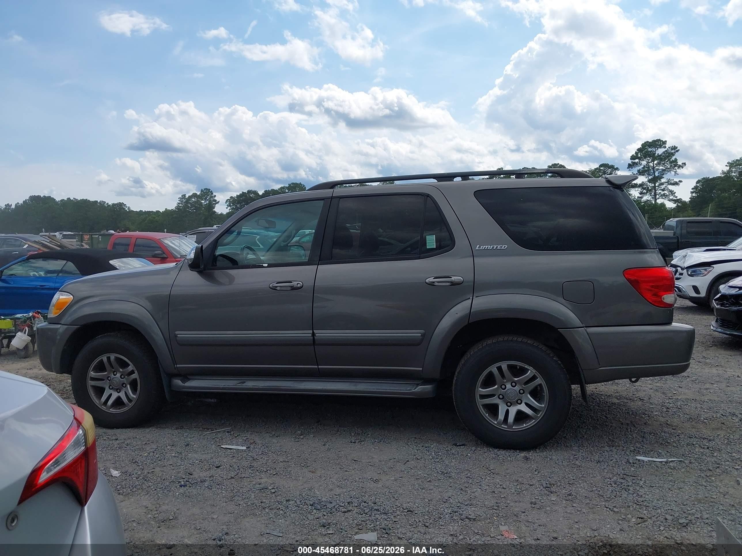 2007 Toyota Sequoia Limited V8 Gray vin: 5TDBT48AX7S287066