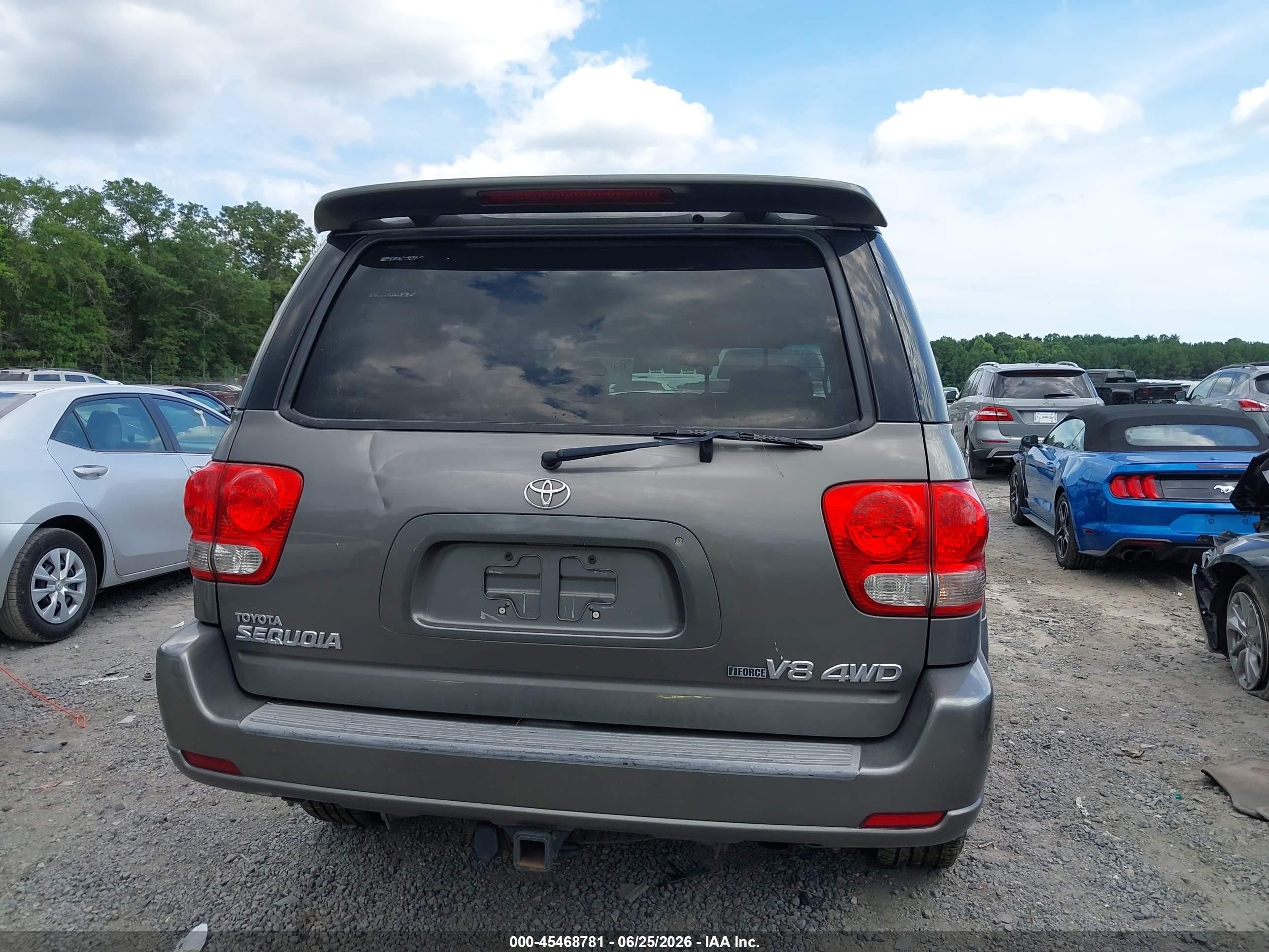 2007 Toyota Sequoia Limited V8 Gray vin: 5TDBT48AX7S287066