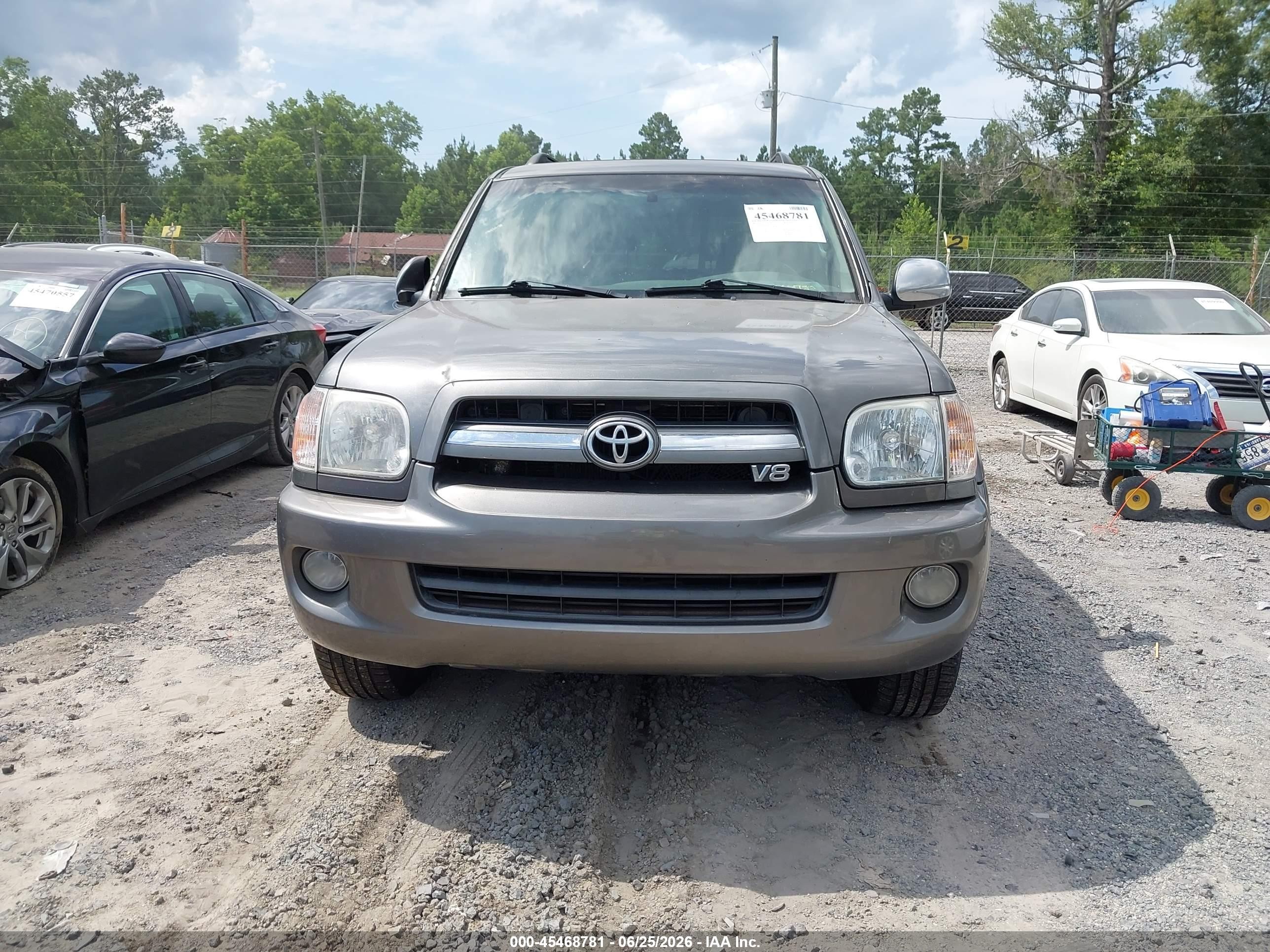 2007 Toyota Sequoia Limited V8 Gray vin: 5TDBT48AX7S287066