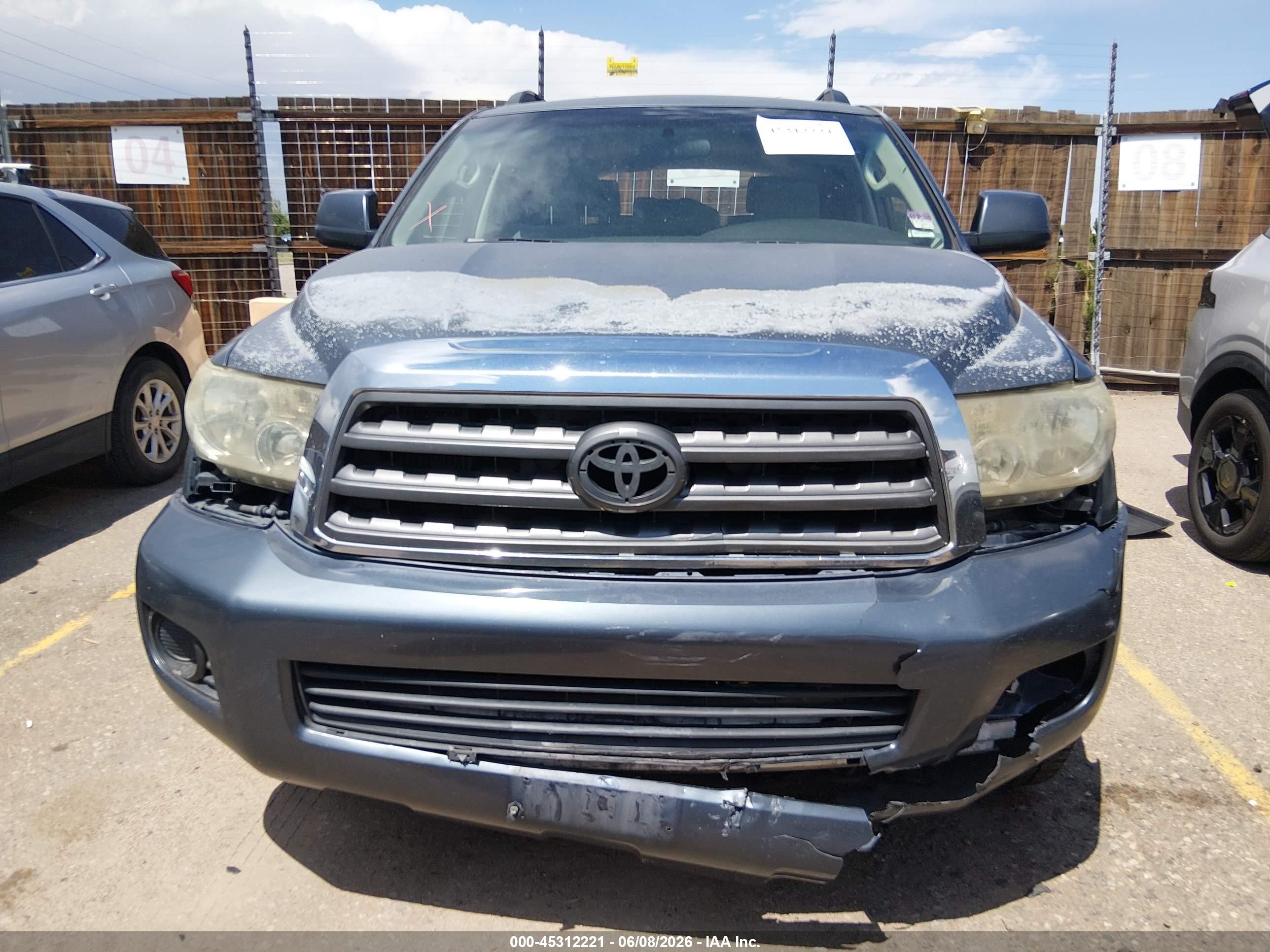 2008 Toyota Sequoia Sr5 5.7l V8 Gray vin: 5TDBY64A08S013248
