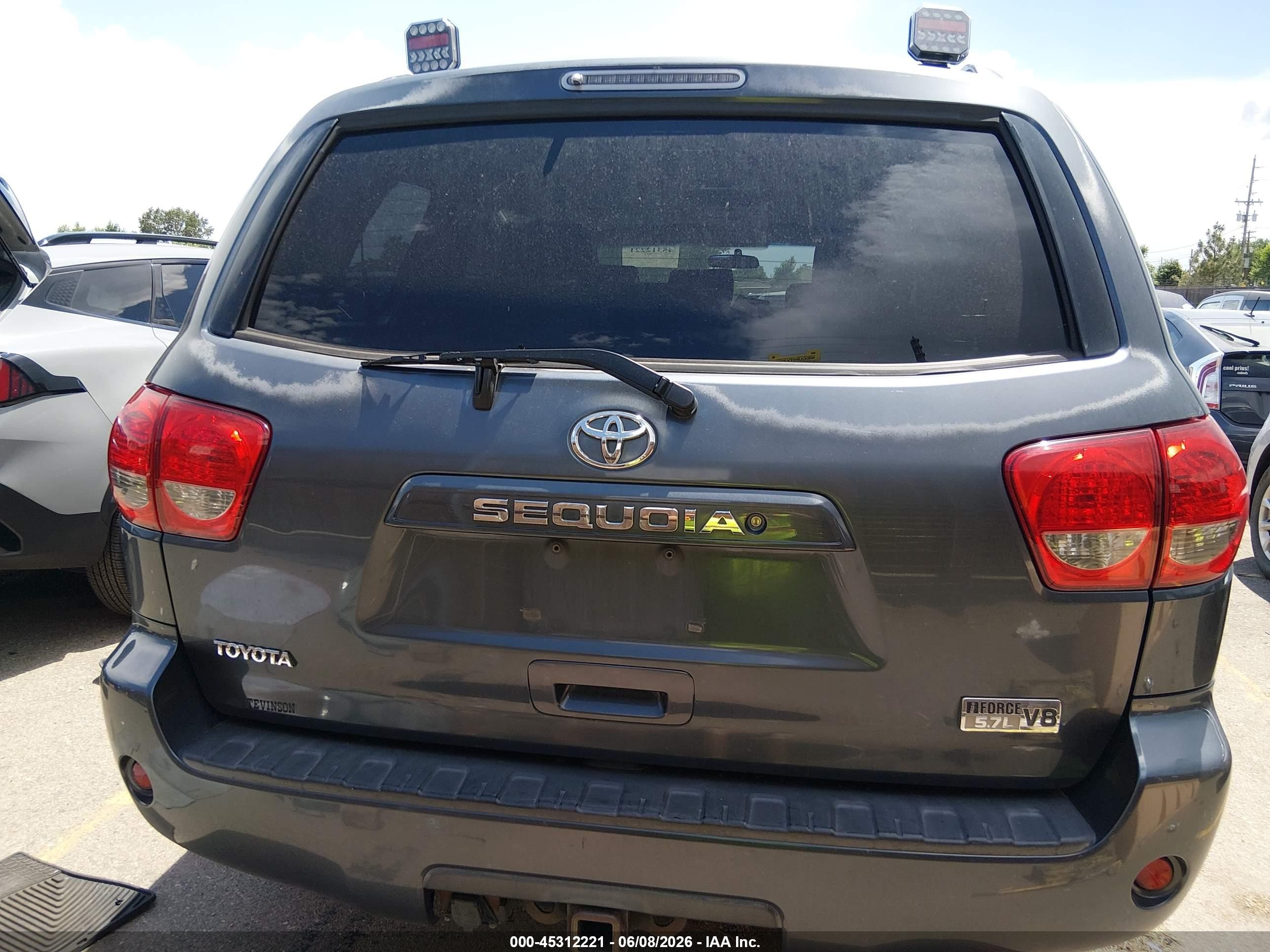 2008 Toyota Sequoia Sr5 5.7l V8 Gray vin: 5TDBY64A08S013248