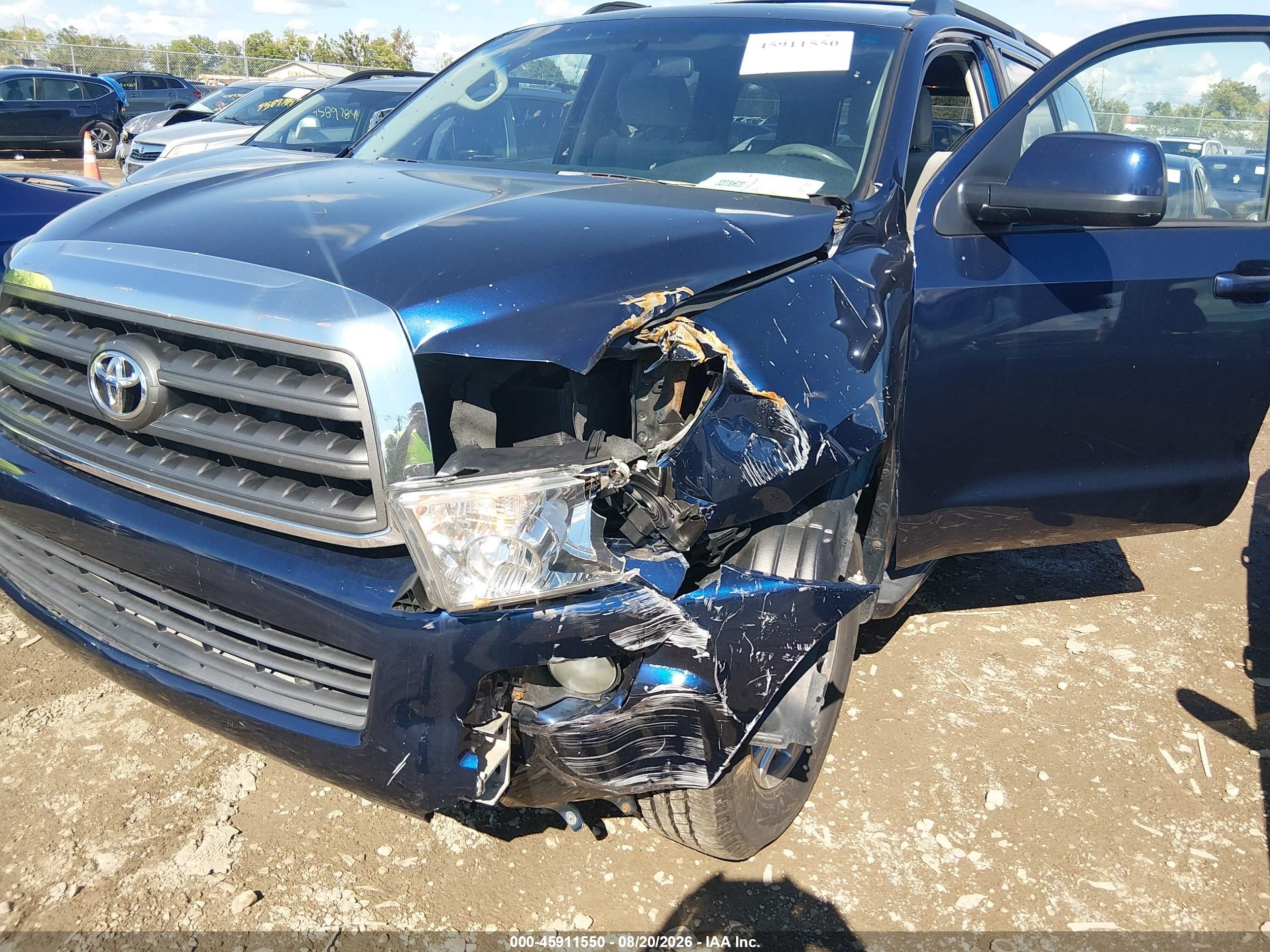 2008 Toyota Sequoia Sr5 5.7l V8 Blue vin: 5TDBY64A08S015579