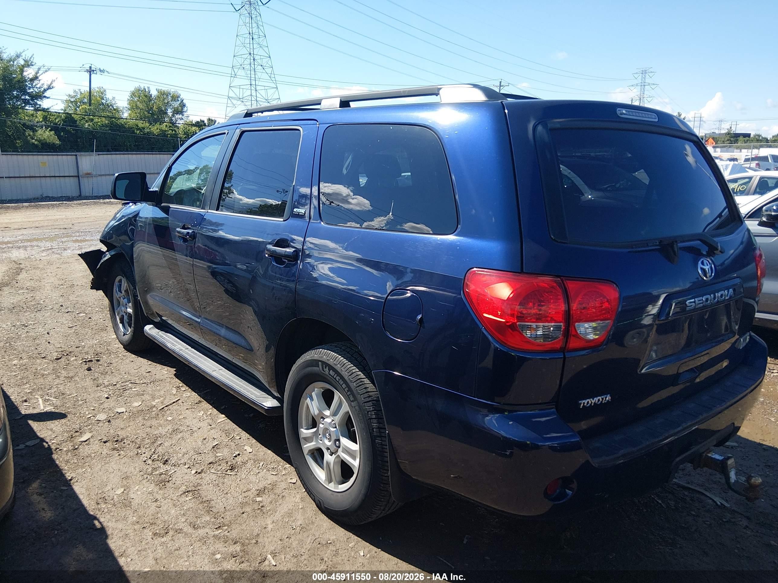 2008 Toyota Sequoia Sr5 5.7l V8 Blue vin: 5TDBY64A08S015579