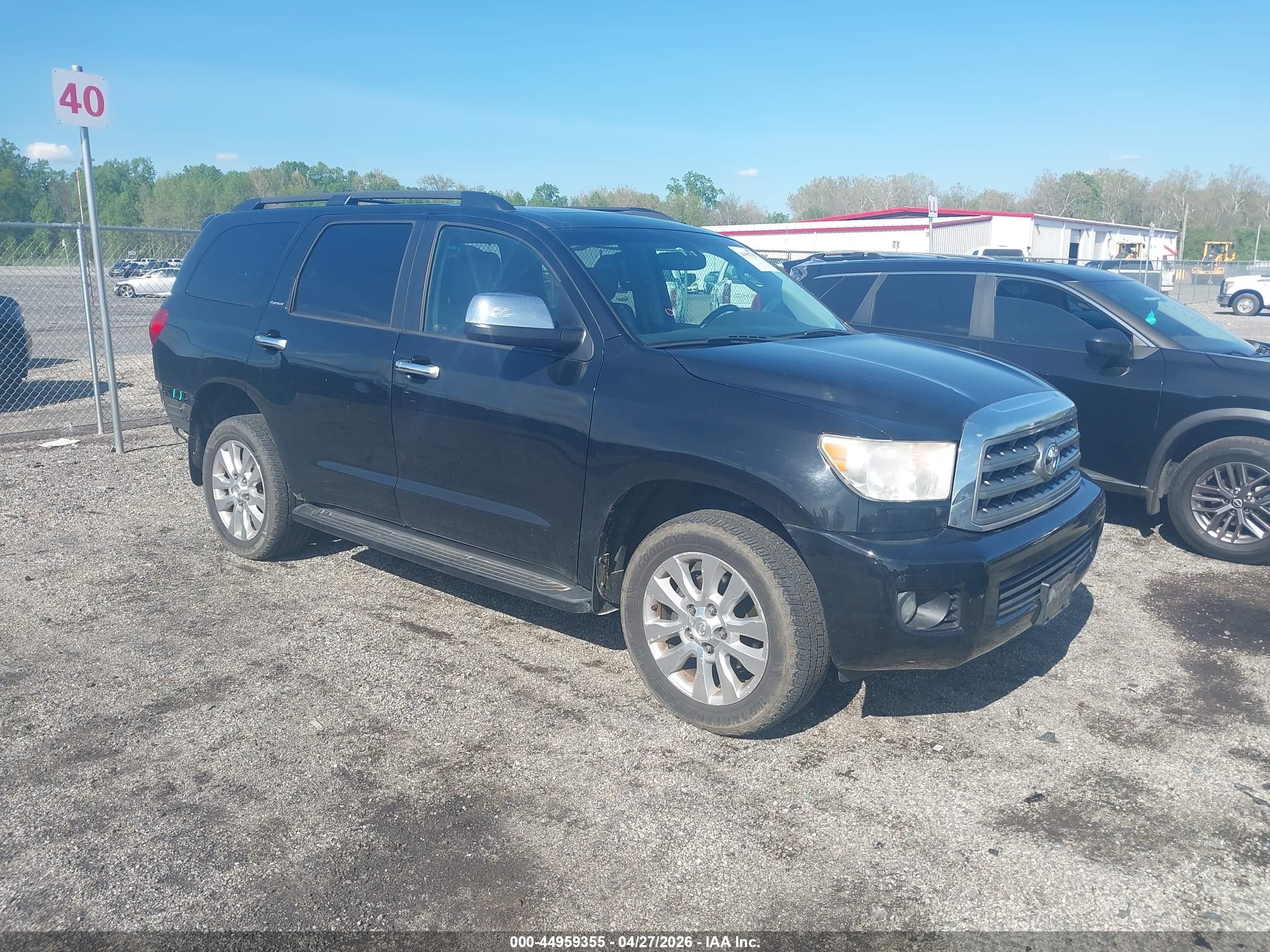 2008 Toyota Sequoia Platinum 5.7l V8 Black vin: 5TDBY67A08S023015