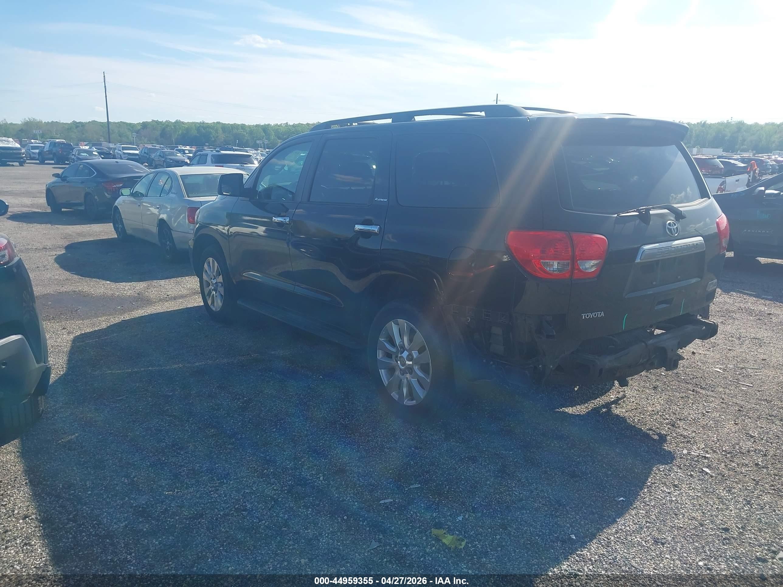 2008 Toyota Sequoia Platinum 5.7l V8 Black vin: 5TDBY67A08S023015