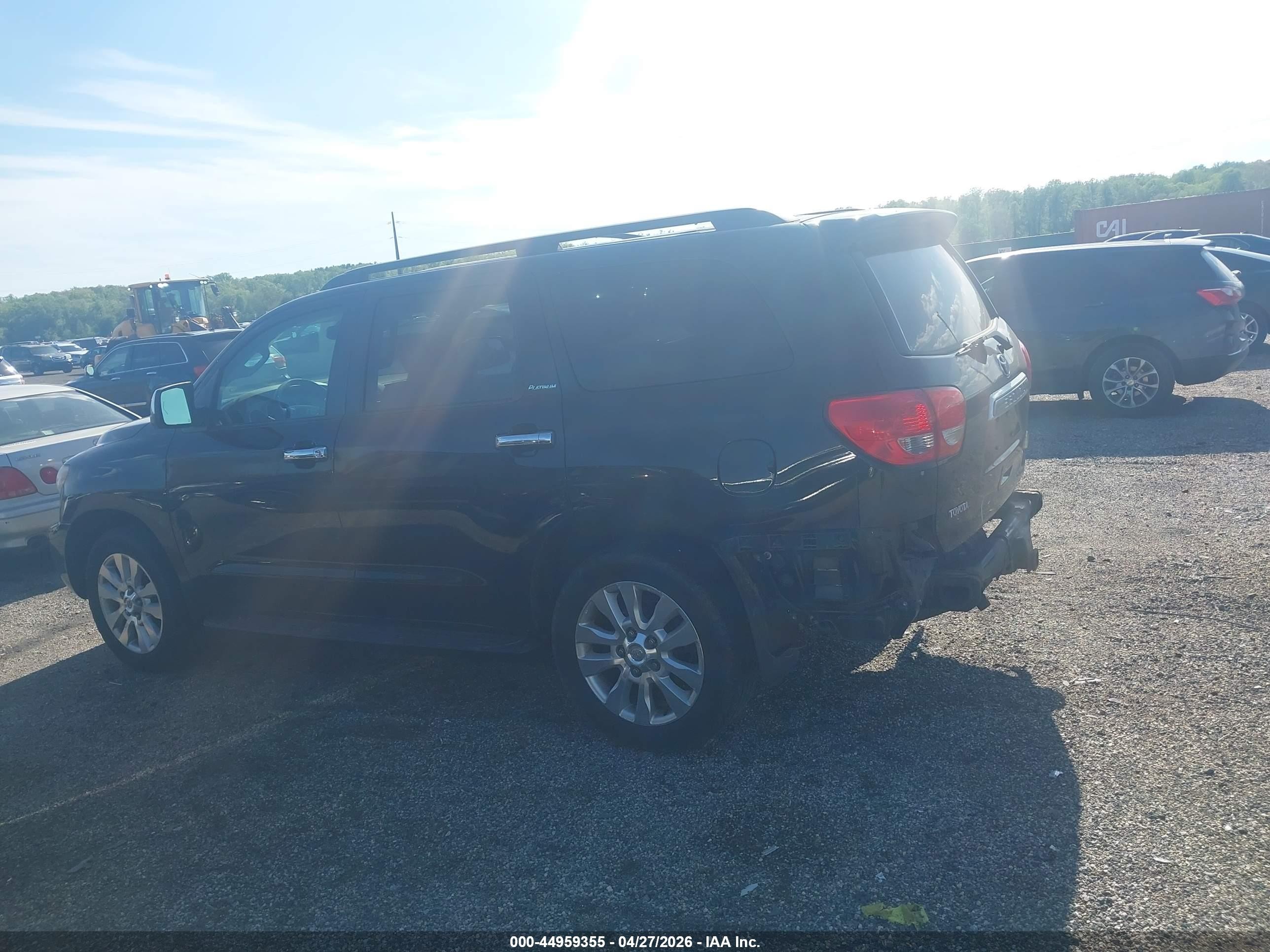 2008 Toyota Sequoia Platinum 5.7l V8 Black vin: 5TDBY67A08S023015