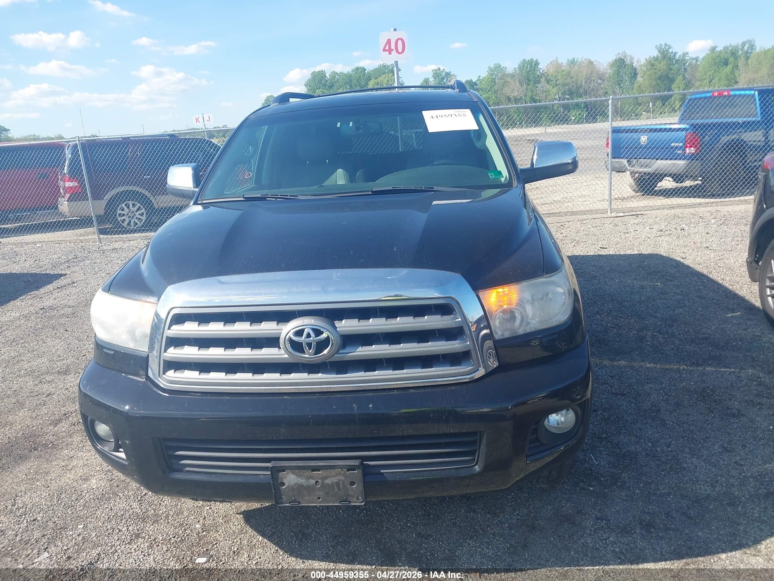 2008 Toyota Sequoia Platinum 5.7l V8 Black vin: 5TDBY67A08S023015
