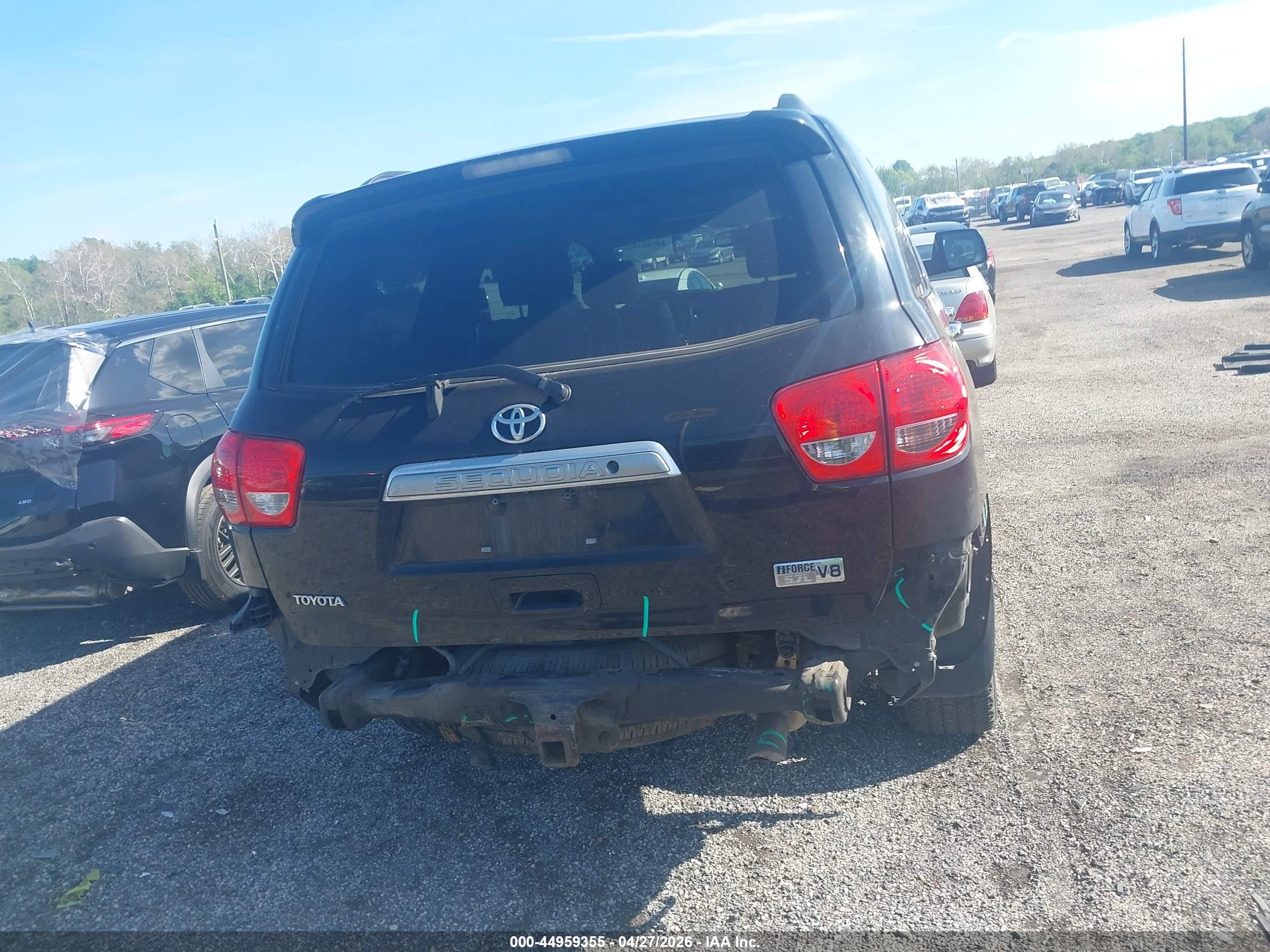 2008 Toyota Sequoia Platinum 5.7l V8 Black vin: 5TDBY67A08S023015