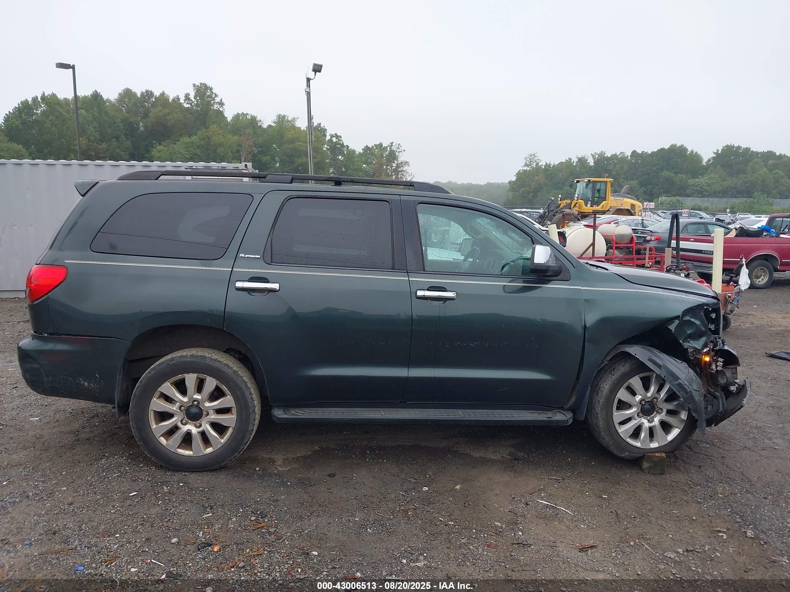 2008 Toyota Sequoia Platinum 5.7l V8 Green vin: 5TDBY67A28S015790