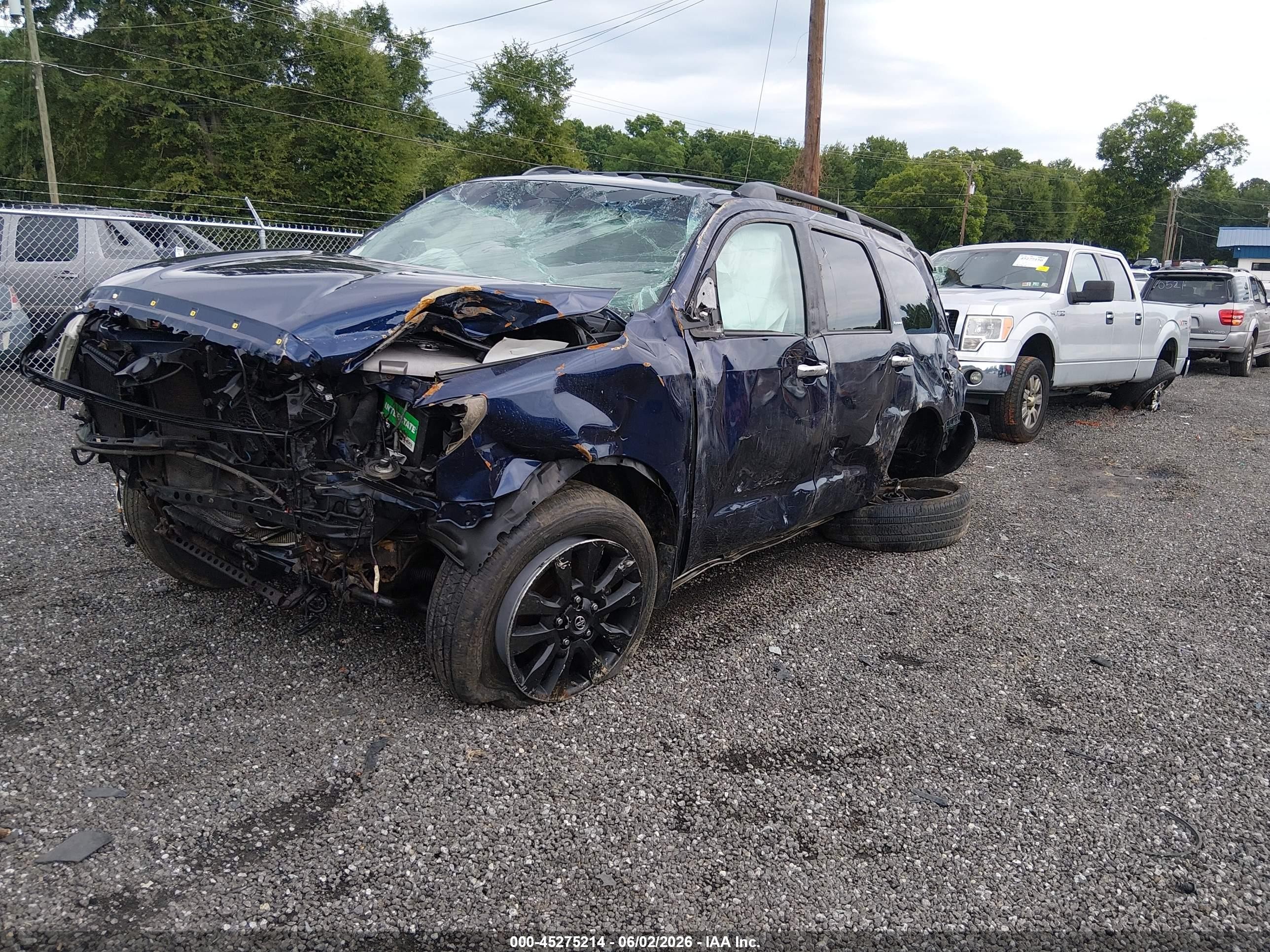 2008 Toyota Sequoia Platinum 5.7l V8 Blue vin: 5TDBY67A48S009442