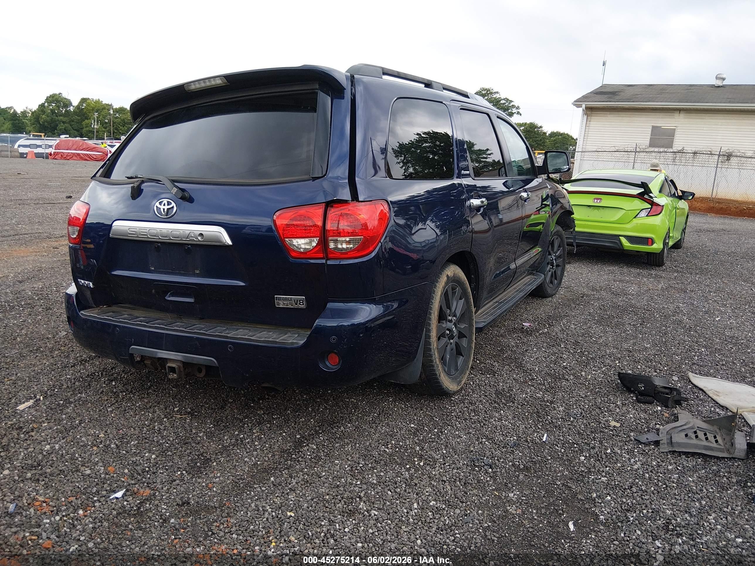 2008 Toyota Sequoia Platinum 5.7l V8 Blue vin: 5TDBY67A48S009442