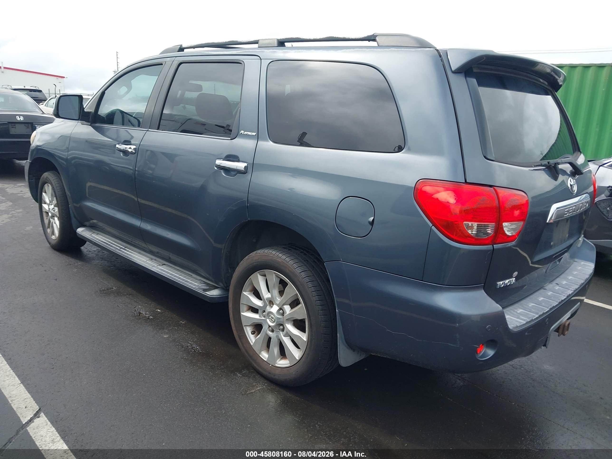 2008 Toyota Sequoia Platinum 5.7l V8 Black vin: 5TDBY67A58S021843