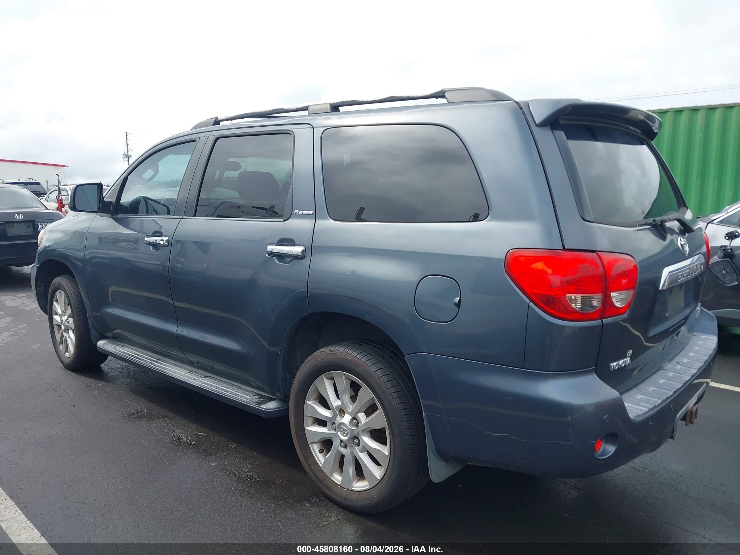 2008 Toyota Sequoia Platinum 5.7l V8 Black vin: 5TDBY67A58S021843