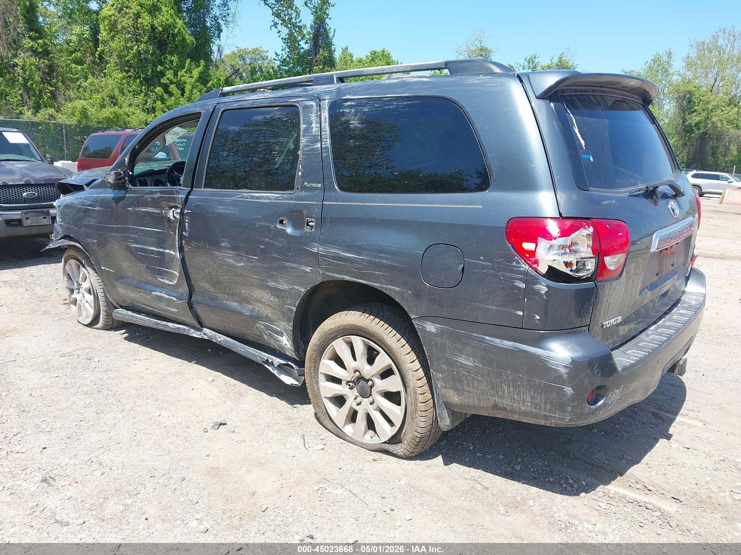 2008 Toyota Sequoia Platinum 5.7l V8 Gray vin: 5TDBY67A98S022025